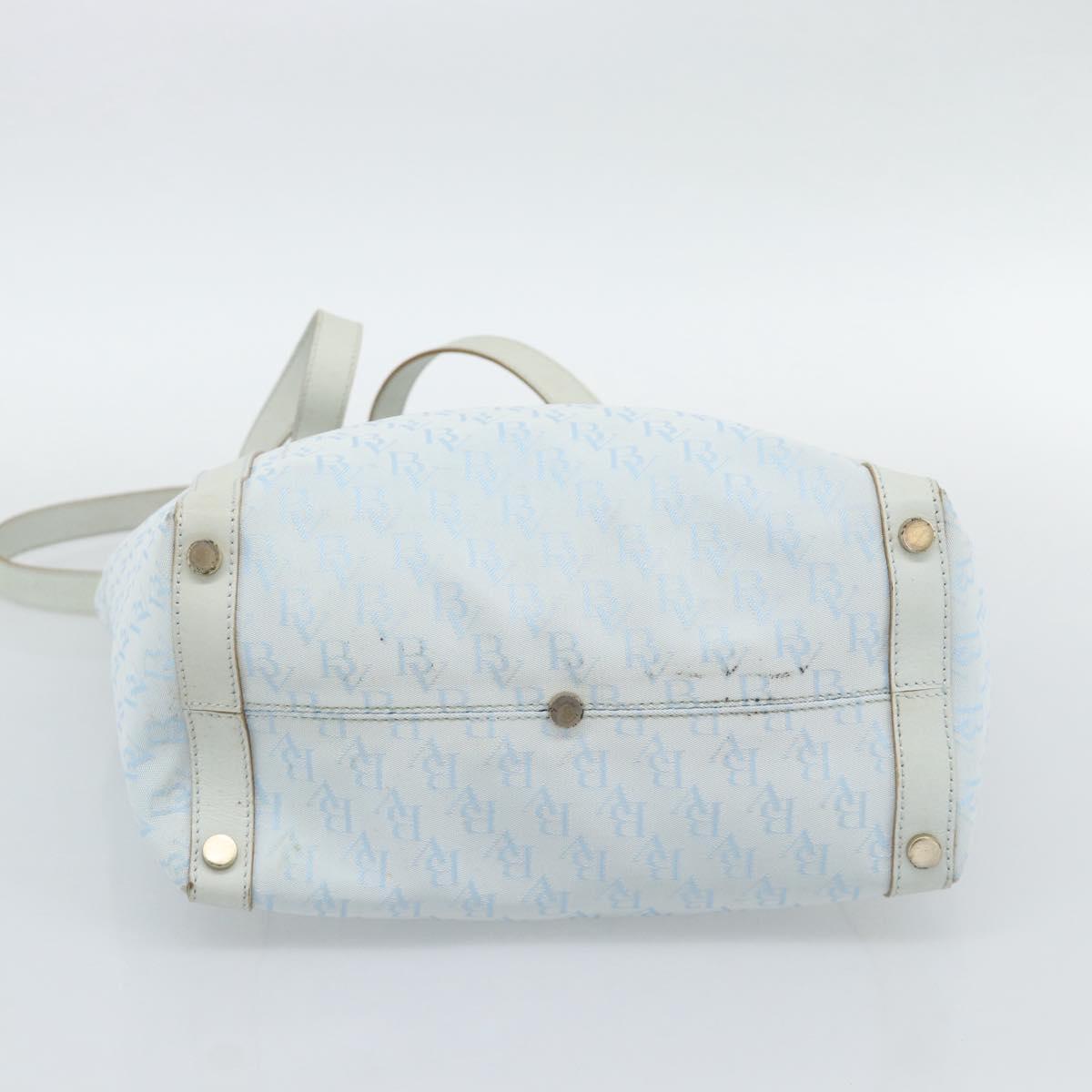 BOTTEGA VENETA Tote Bag Canvas Light Blue Gold Auth bs36249