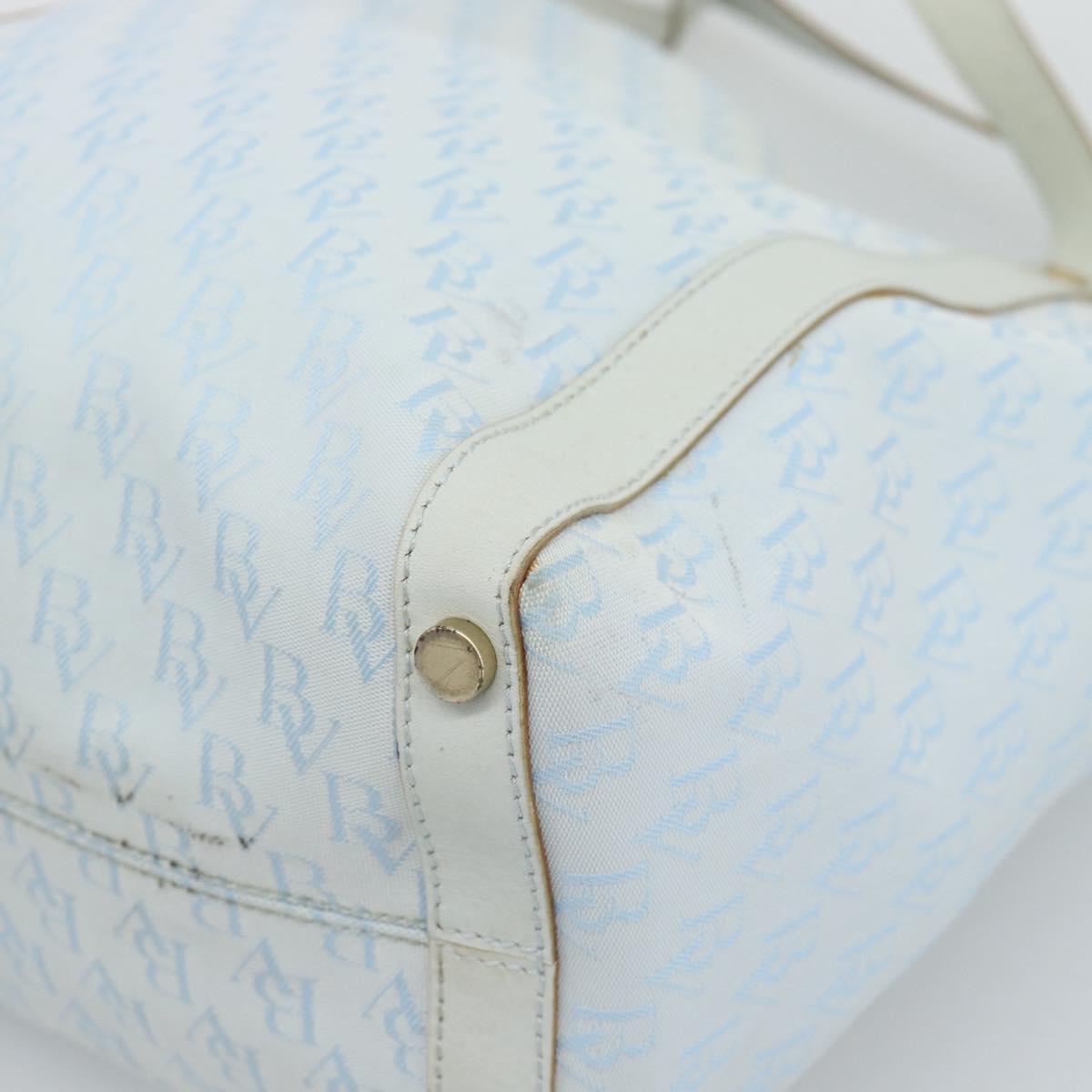 BOTTEGA VENETA Tote Bag Canvas Light Blue Gold Auth bs36249