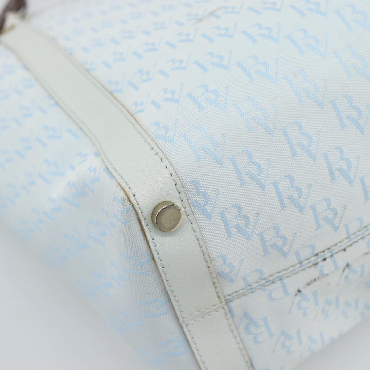 BOTTEGA VENETA Tote Bag Canvas Light Blue Gold Auth bs36249