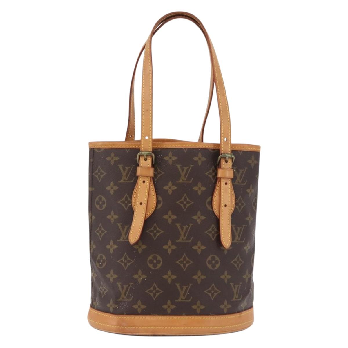 LOUIS VUITTON Monogram Bucket PM Shoulder Bag M42238 LV Auth bs36252