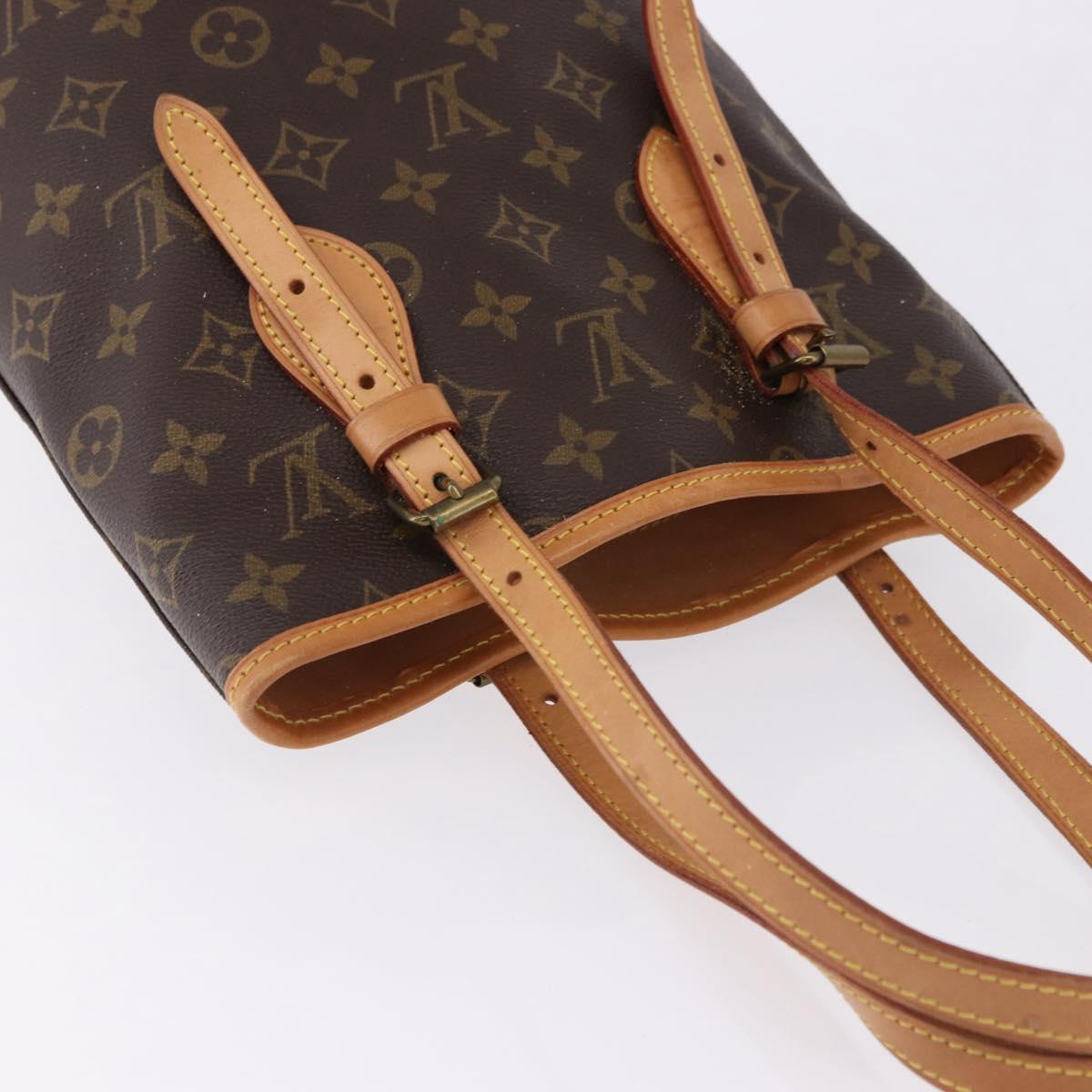 LOUIS VUITTON Monogram Bucket PM Shoulder Bag M42238 LV Auth bs36252