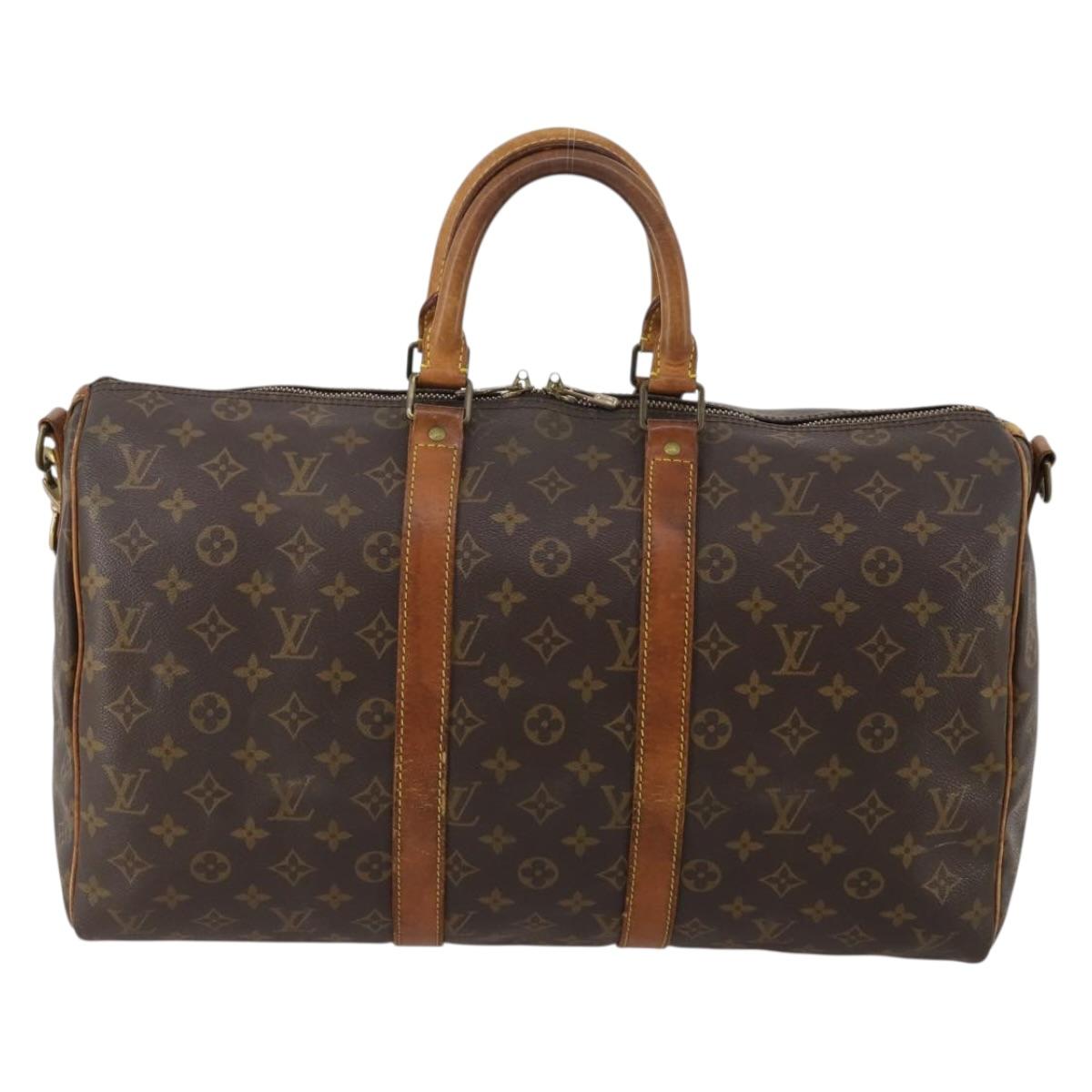 LOUIS VUITTON Monogram Keepall Bandouliere 45 Boston Bag M41418 LV Auth bs36253