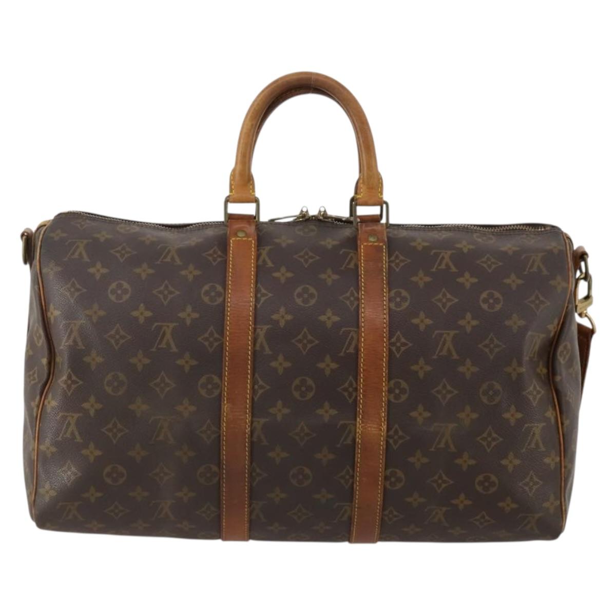 LOUIS VUITTON Monogram Keepall Bandouliere 45 Boston Bag M41418 LV Auth bs36253