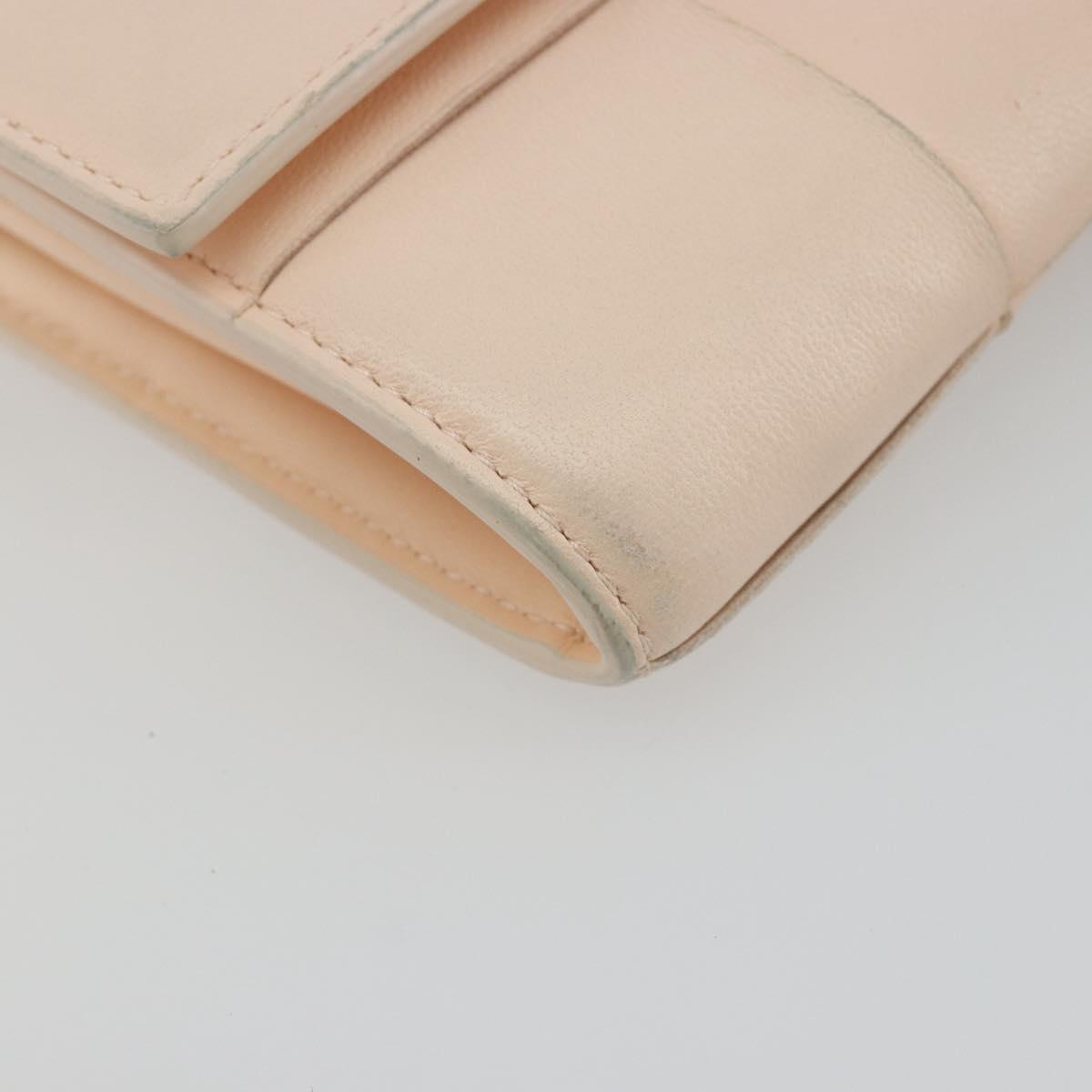 BOTTEGA VENETA MAXI INTRECCIATO Cassette Wallet Leather Beige Gold Auth bs36262