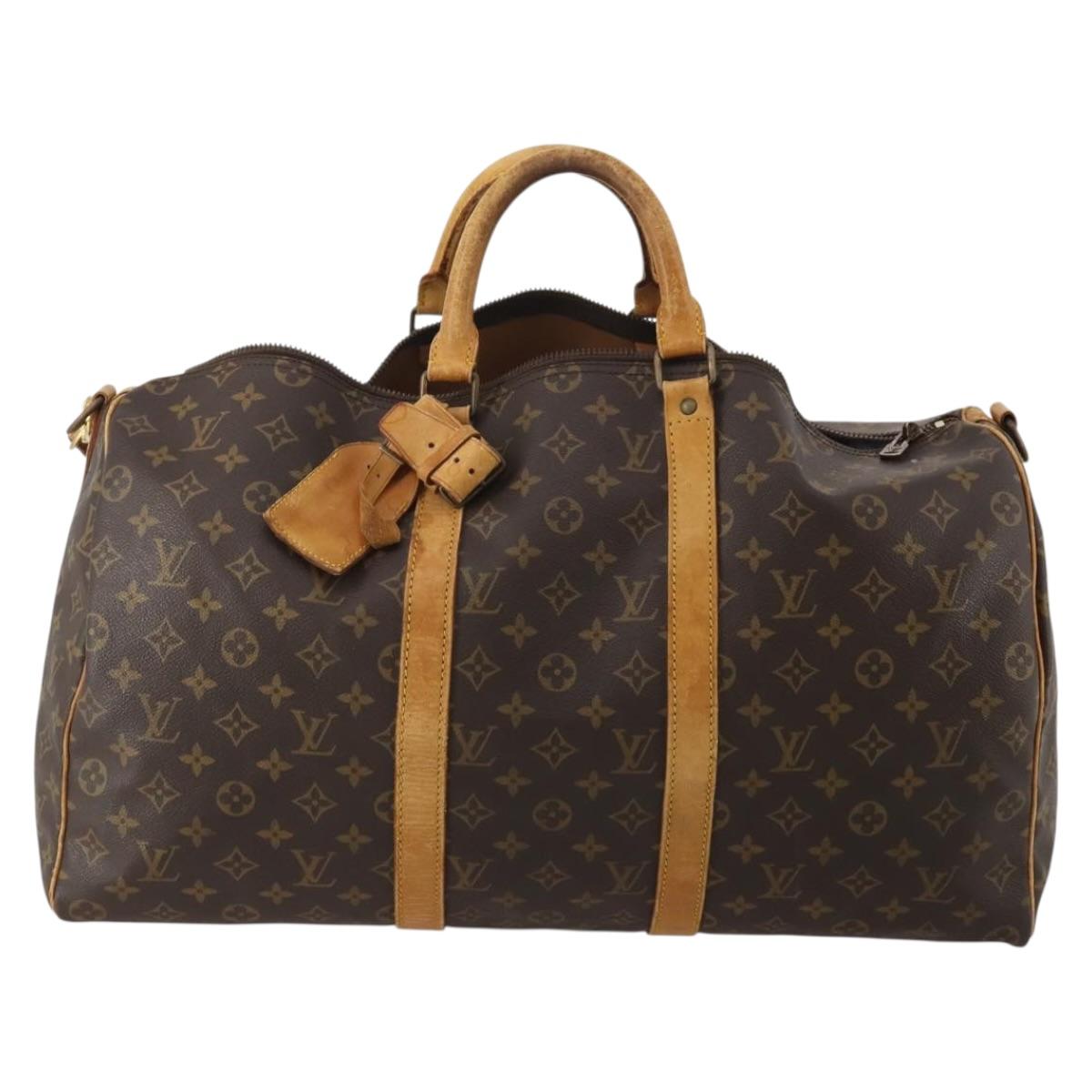 LOUIS VUITTON Monogram Keepall Bandouliere 50 Boston Bag M41416 LV Auth bs36266