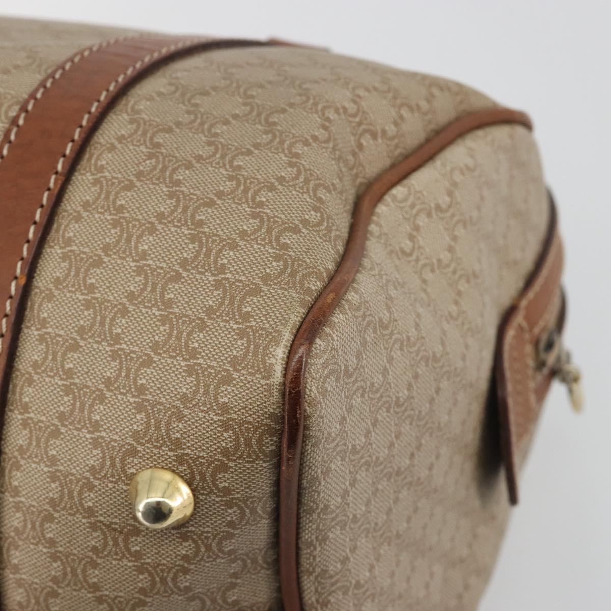 CELINE Macadam Canvas Hand Bag PVC Beige Gold Auth bs36271