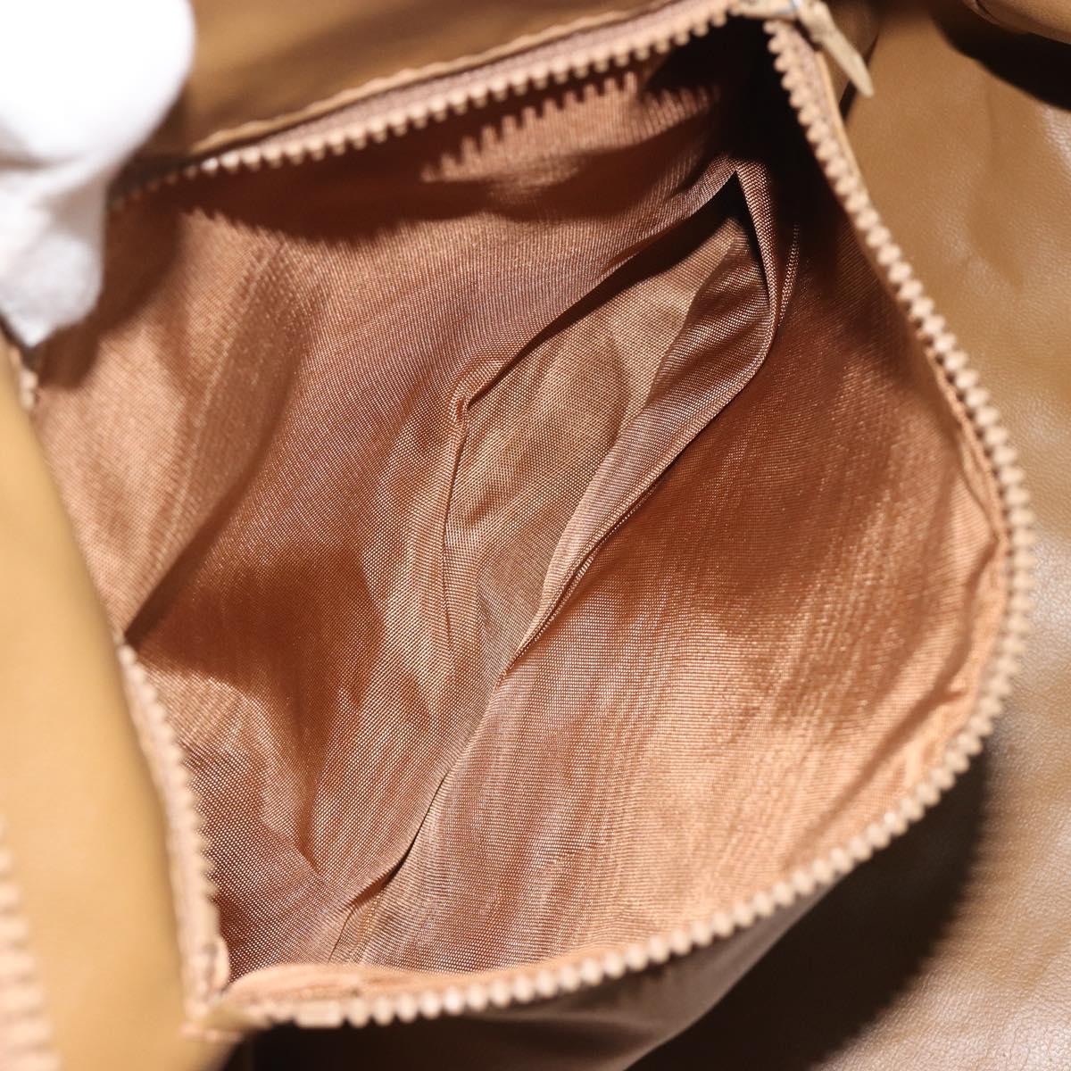 CELINE Macadam Canvas Hand Bag PVC Beige Gold Auth bs36271