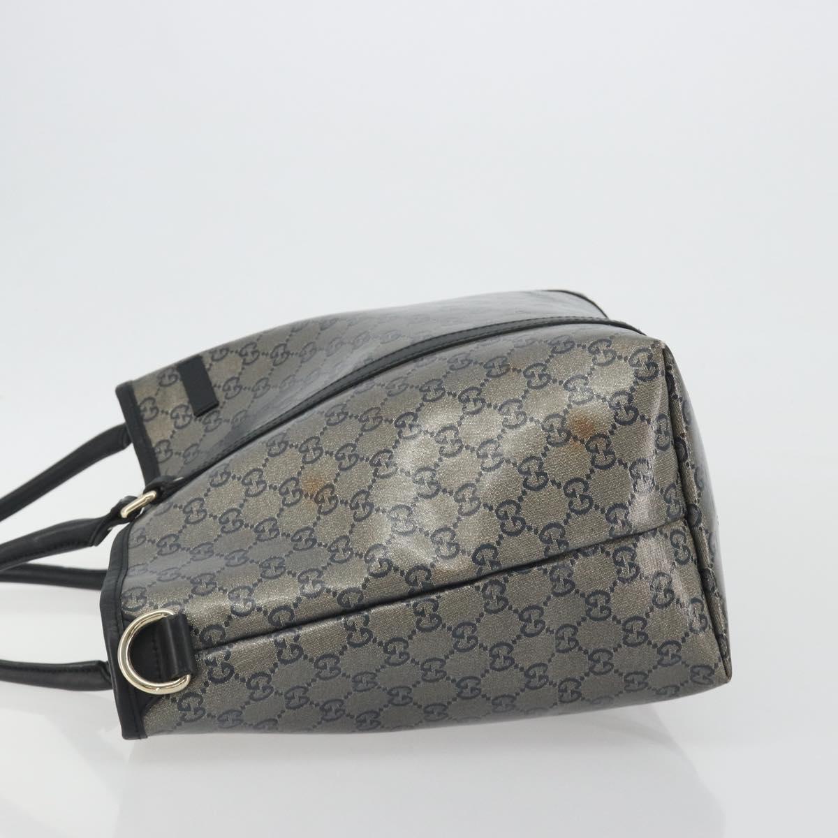 GUCCI GG Crystal Tote Bag Coated Canvas Navy Gold 197953 Auth bs36273