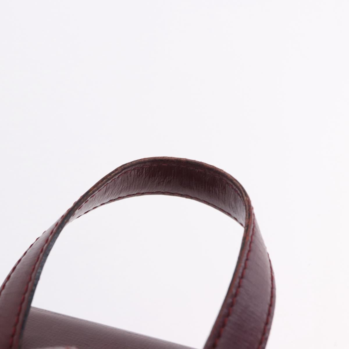 CARTIER Backpack Leather Bordeaux Gold Auth bs36274