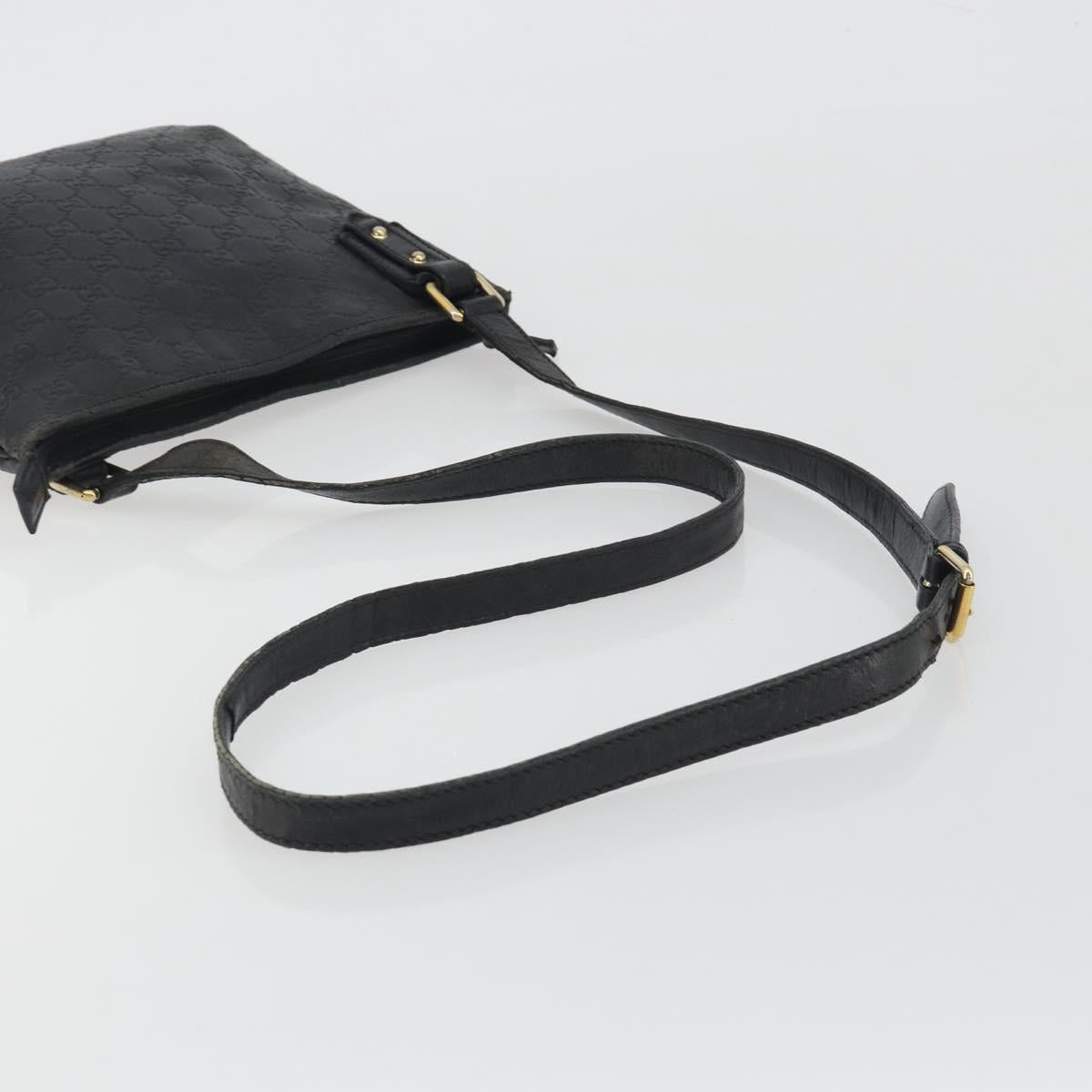 GUCCI GG Canvas Guccissima Bag Leather Outlet Black Gold 239347 Auth bs36276