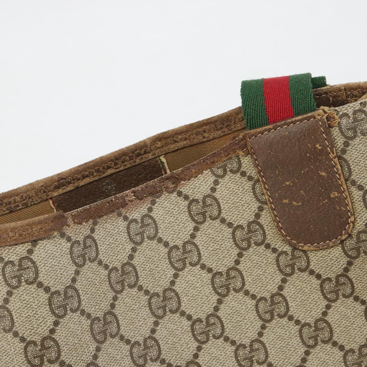 GUCCI GG Supreme Web Sherry Line Tote Bag PVC Beige 39 02 003 Auth bs36280