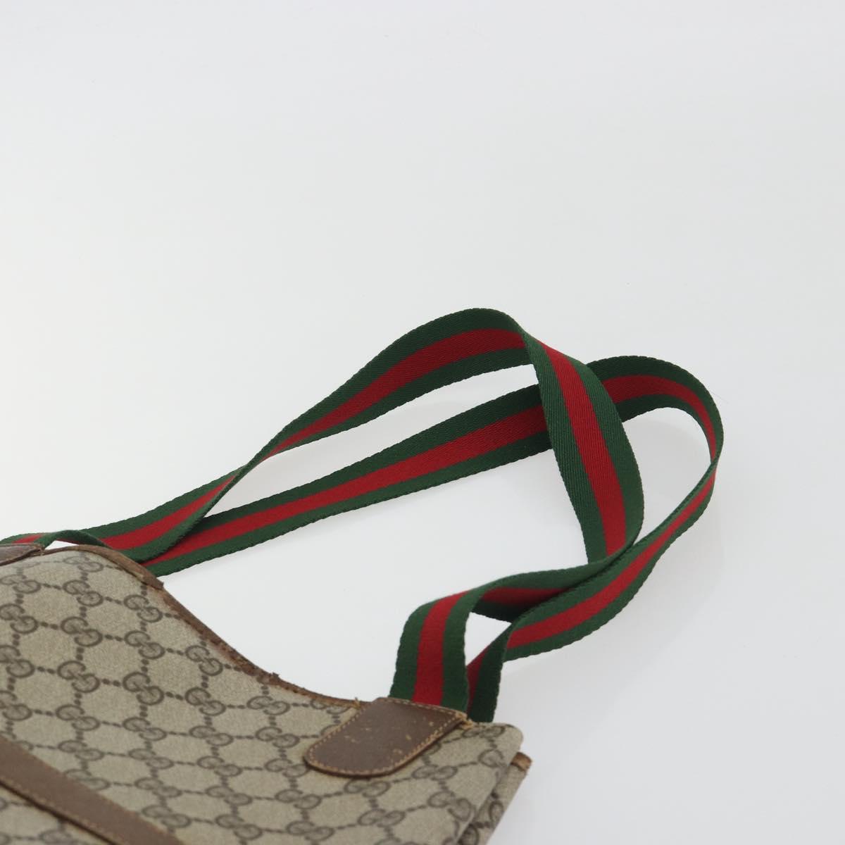 GUCCI GG Supreme Web Sherry Line Tote Bag PVC Beige 39 02 003 Auth bs36280