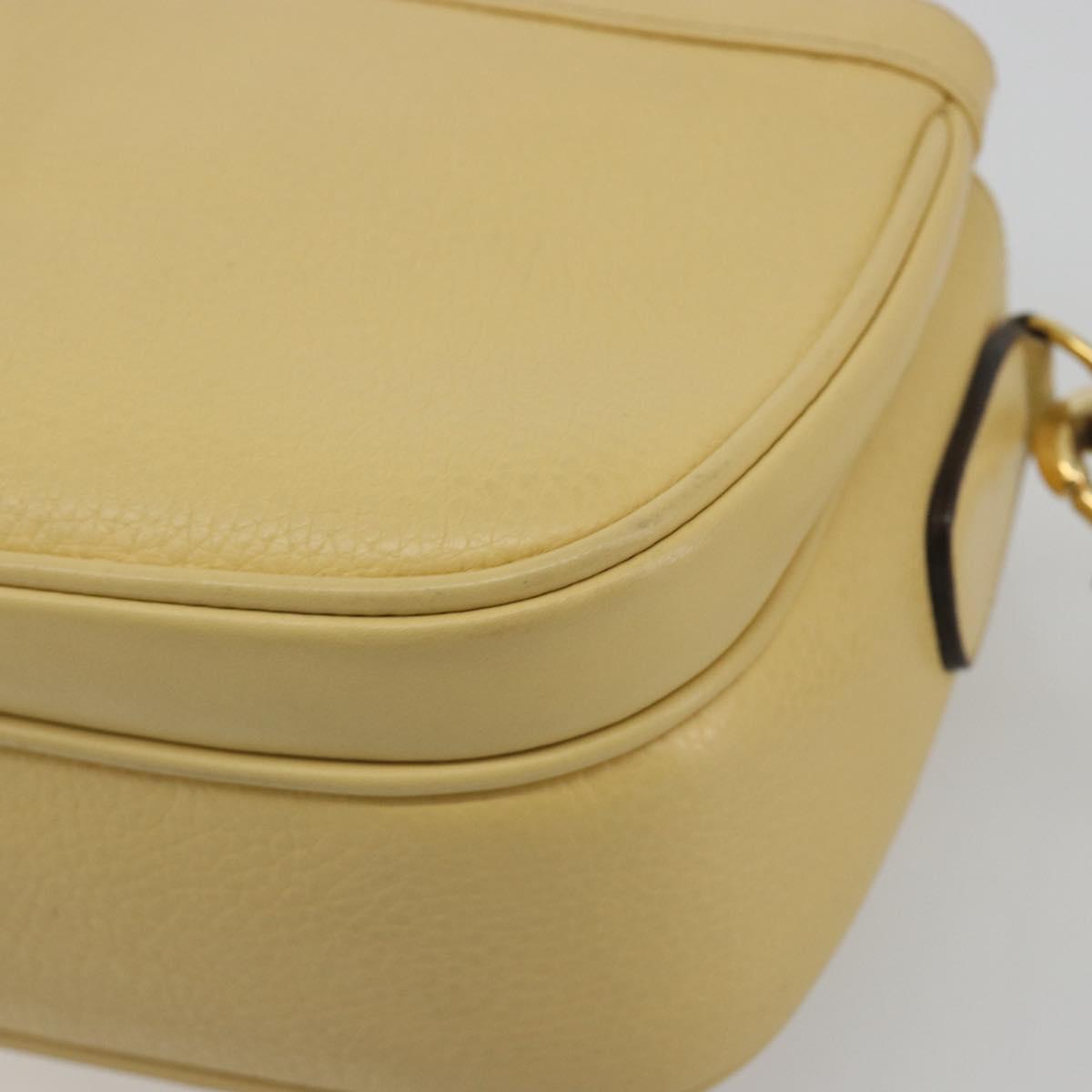 GUCCI Shoulder Bag Leather Ivory Gold 001 115 1515 Auth bs36281