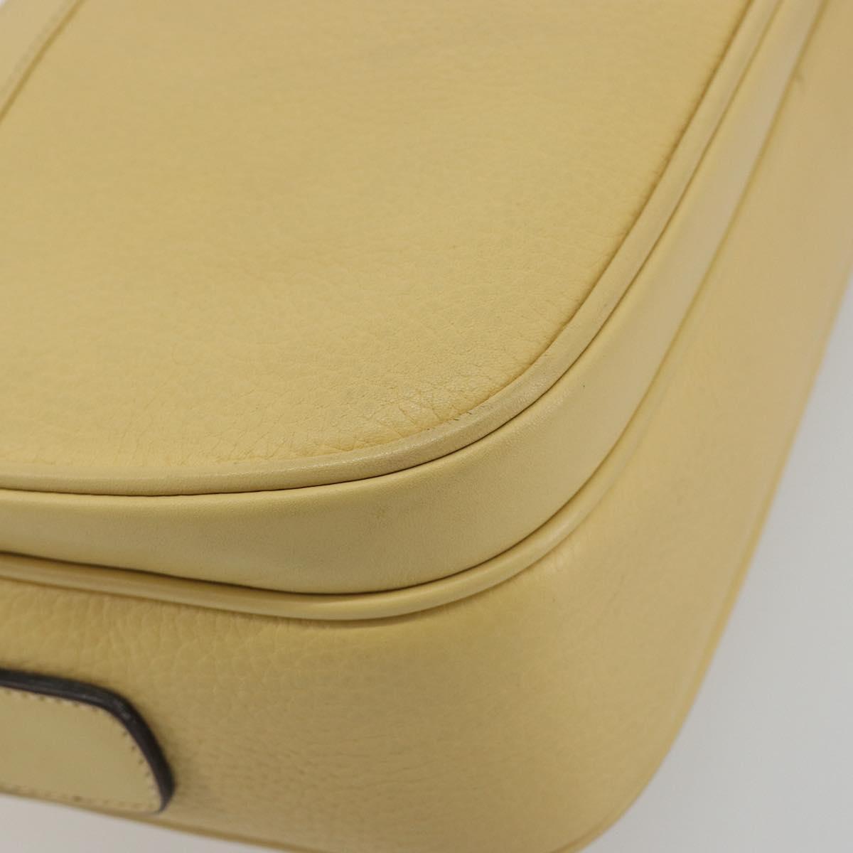 GUCCI Shoulder Bag Leather Ivory Gold 001 115 1515 Auth bs36281