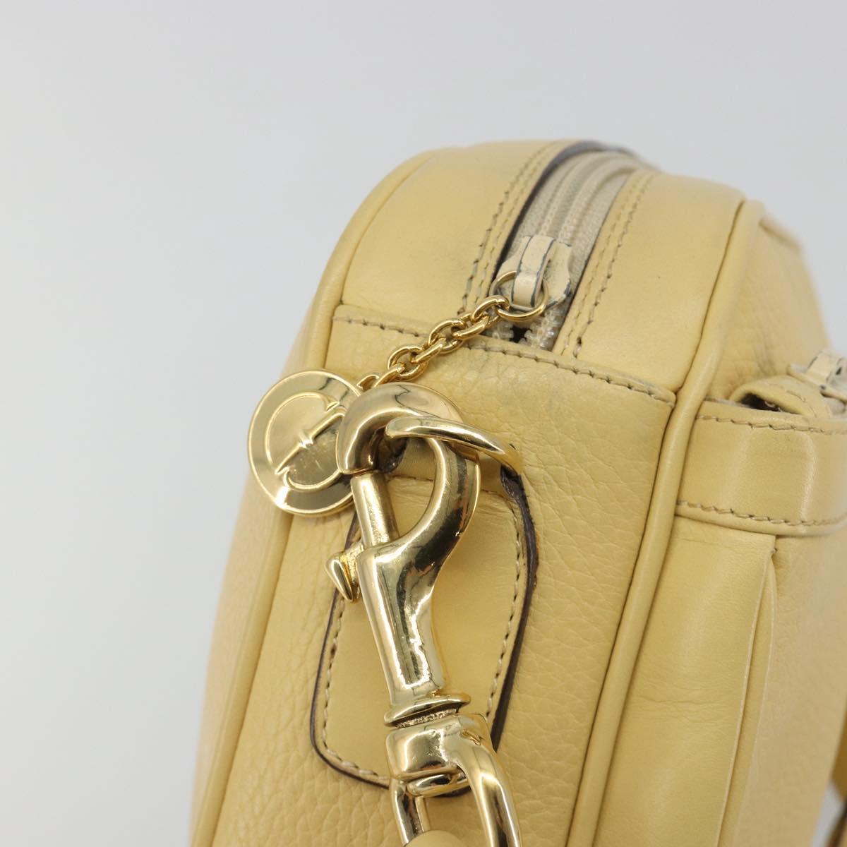 GUCCI Shoulder Bag Leather Ivory Gold 001 115 1515 Auth bs36281