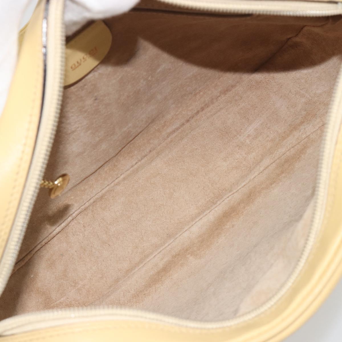 GUCCI Shoulder Bag Leather Ivory Gold 001 115 1515 Auth bs36281