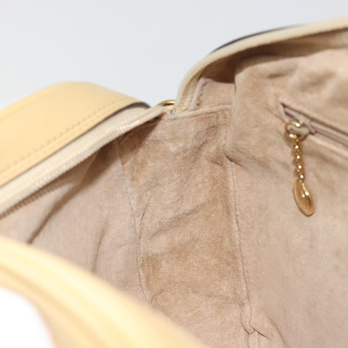 GUCCI Shoulder Bag Leather Ivory Gold 001 115 1515 Auth bs36281