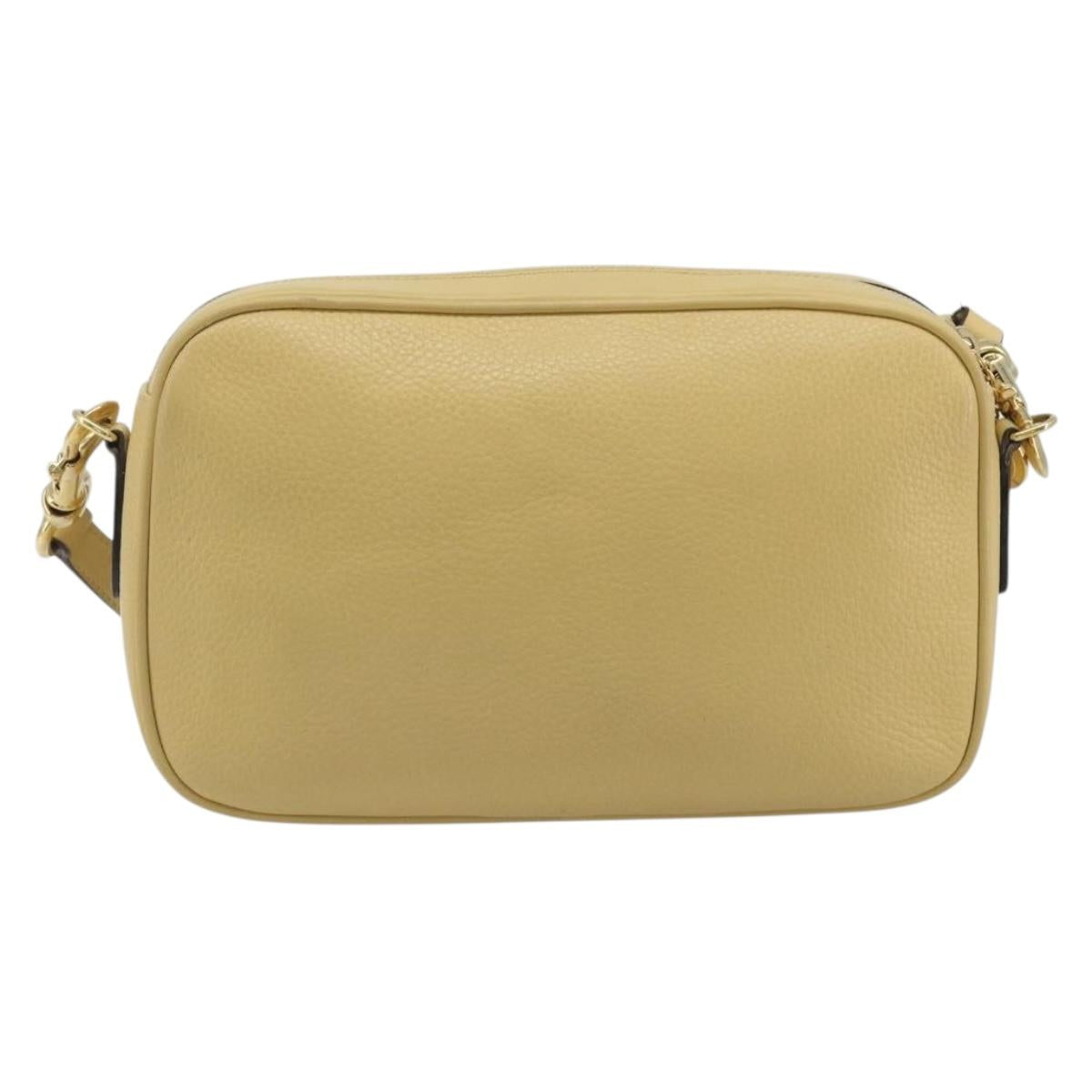GUCCI Shoulder Bag Leather Ivory Gold 001 115 1515 Auth bs36281