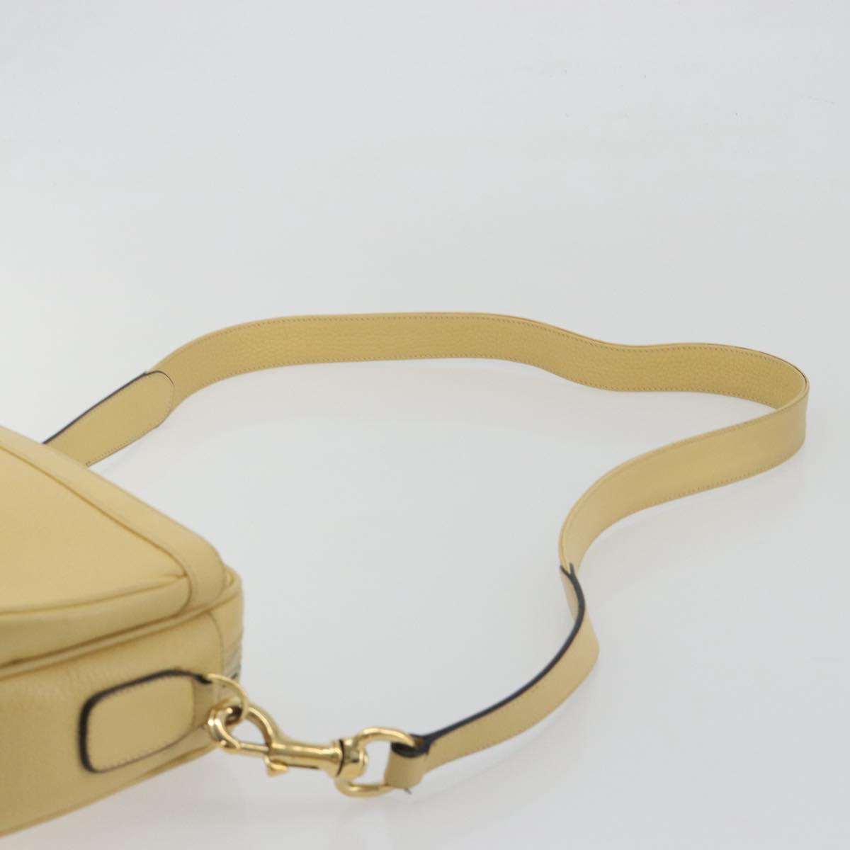 GUCCI Shoulder Bag Leather Ivory Gold 001 115 1515 Auth bs36281
