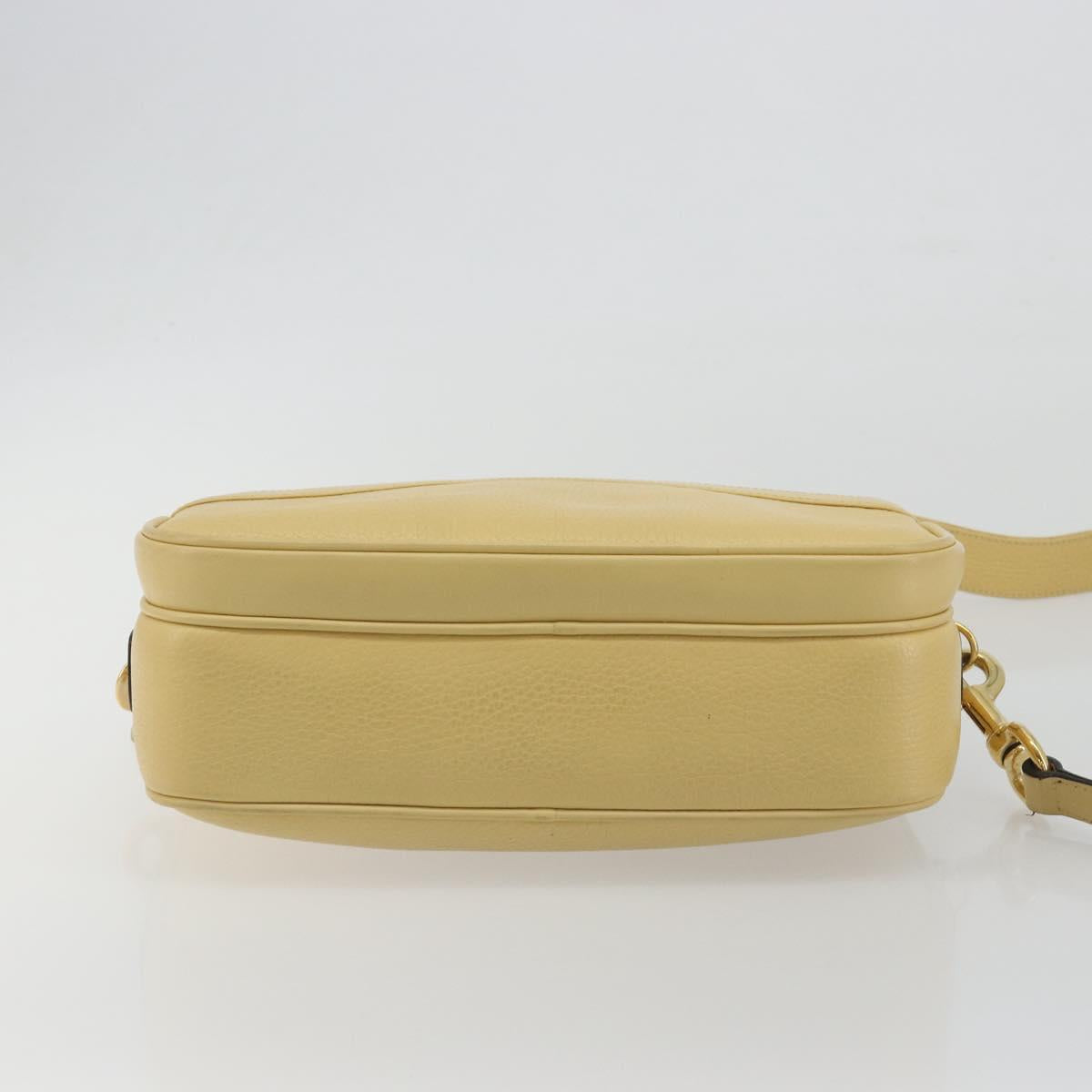 GUCCI Shoulder Bag Leather Ivory Gold 001 115 1515 Auth bs36281