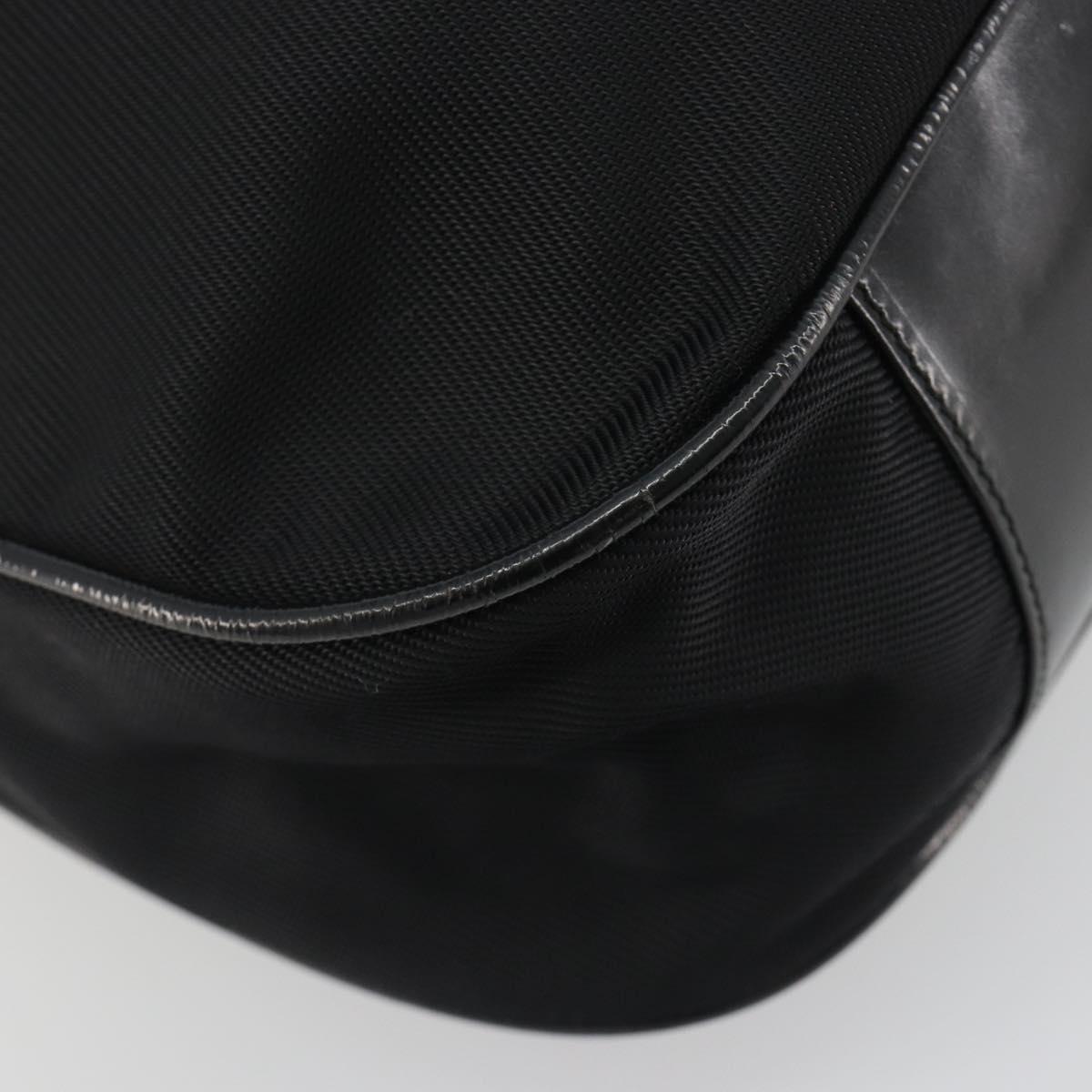 GUCCI Bamboo Hand Bag Nylon Black Silver 001 1998 1577 Auth bs36284