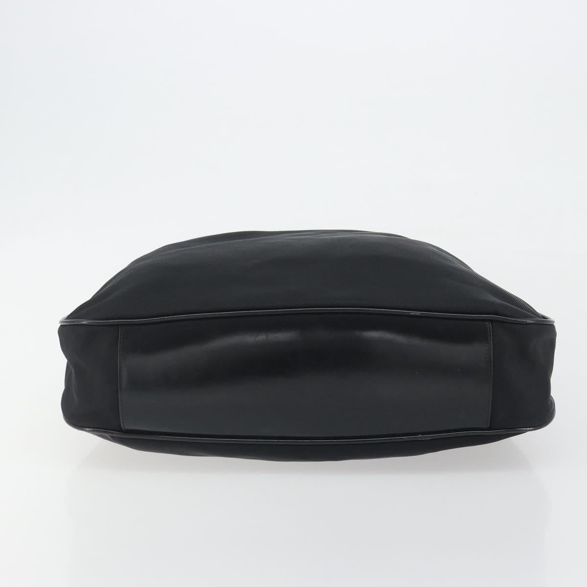 GUCCI Bamboo Hand Bag Nylon Black Silver 001 1998 1577 Auth bs36284