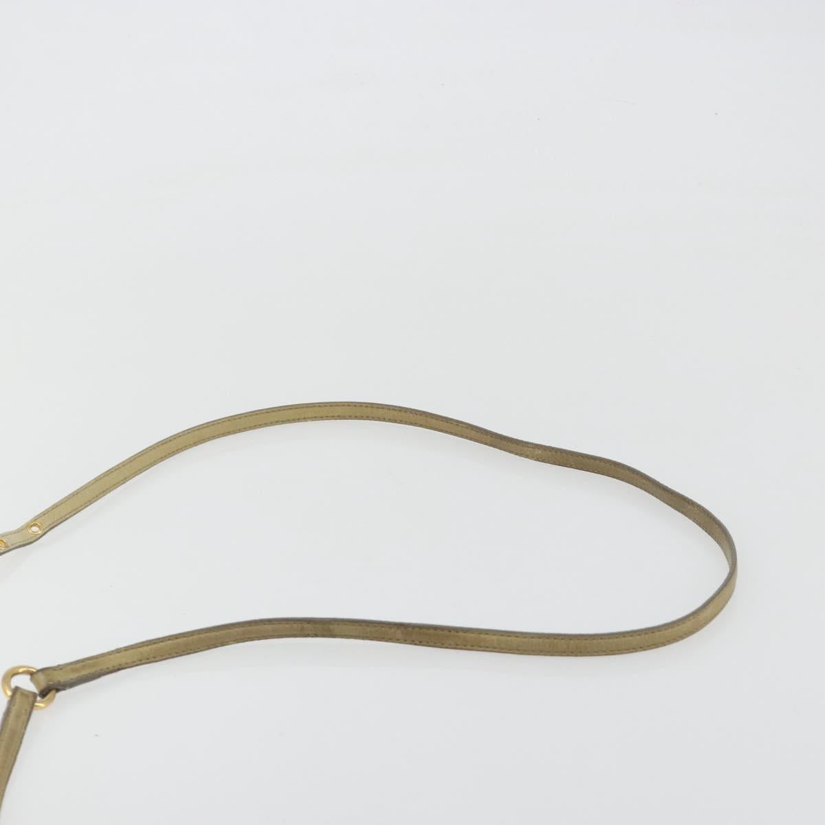 Miu Miu Matelasse Shoulder Bag Leather Beige Gold Auth bs36288