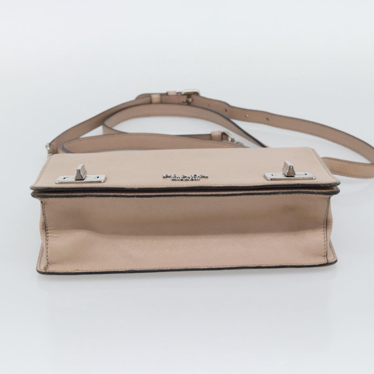 PRADA Hand Bag Safiano Leather 2way Pink Silver Auth bs36289