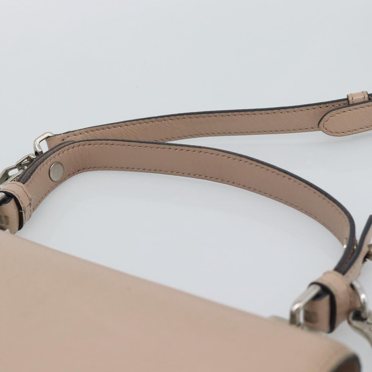 PRADA Hand Bag Safiano Leather 2way Pink Silver Auth bs36289