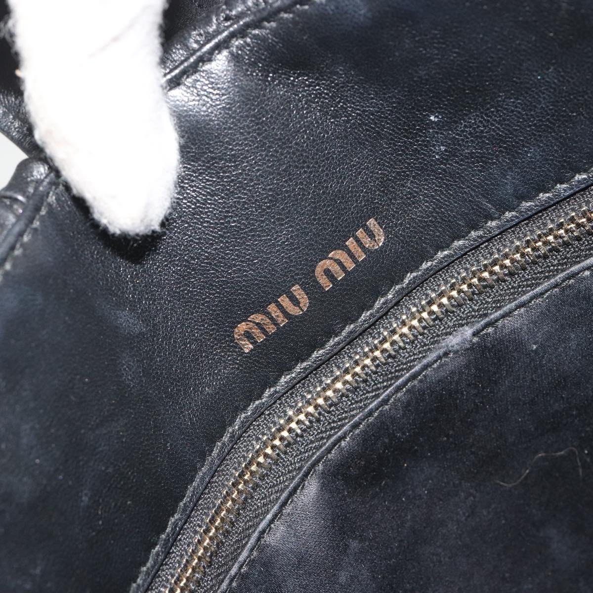 Miu Miu Matelasse Hand Bag Leather Black Gold Auth bs36292