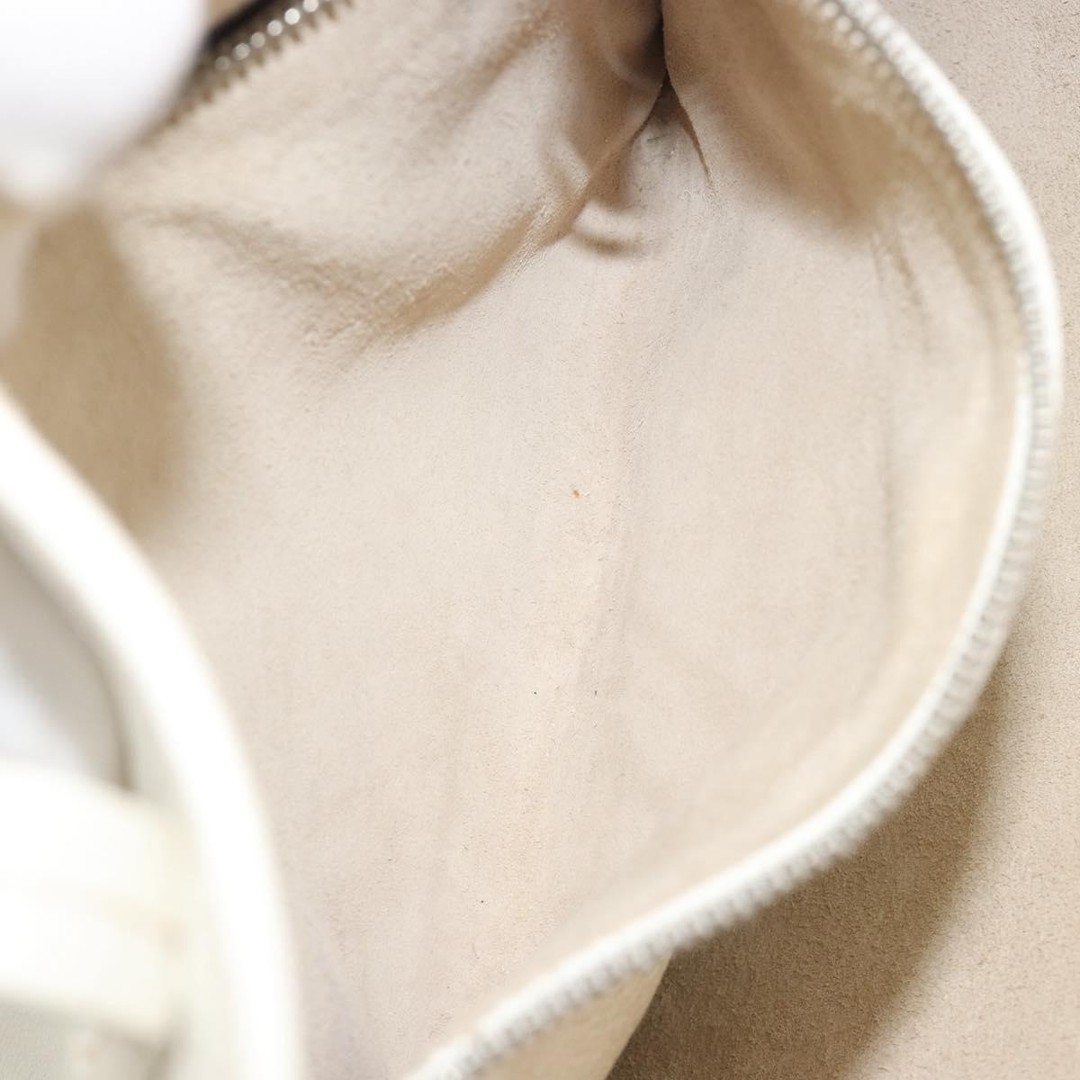 Miu Miu Tote Bag Leather White Silver Auth bs36295A