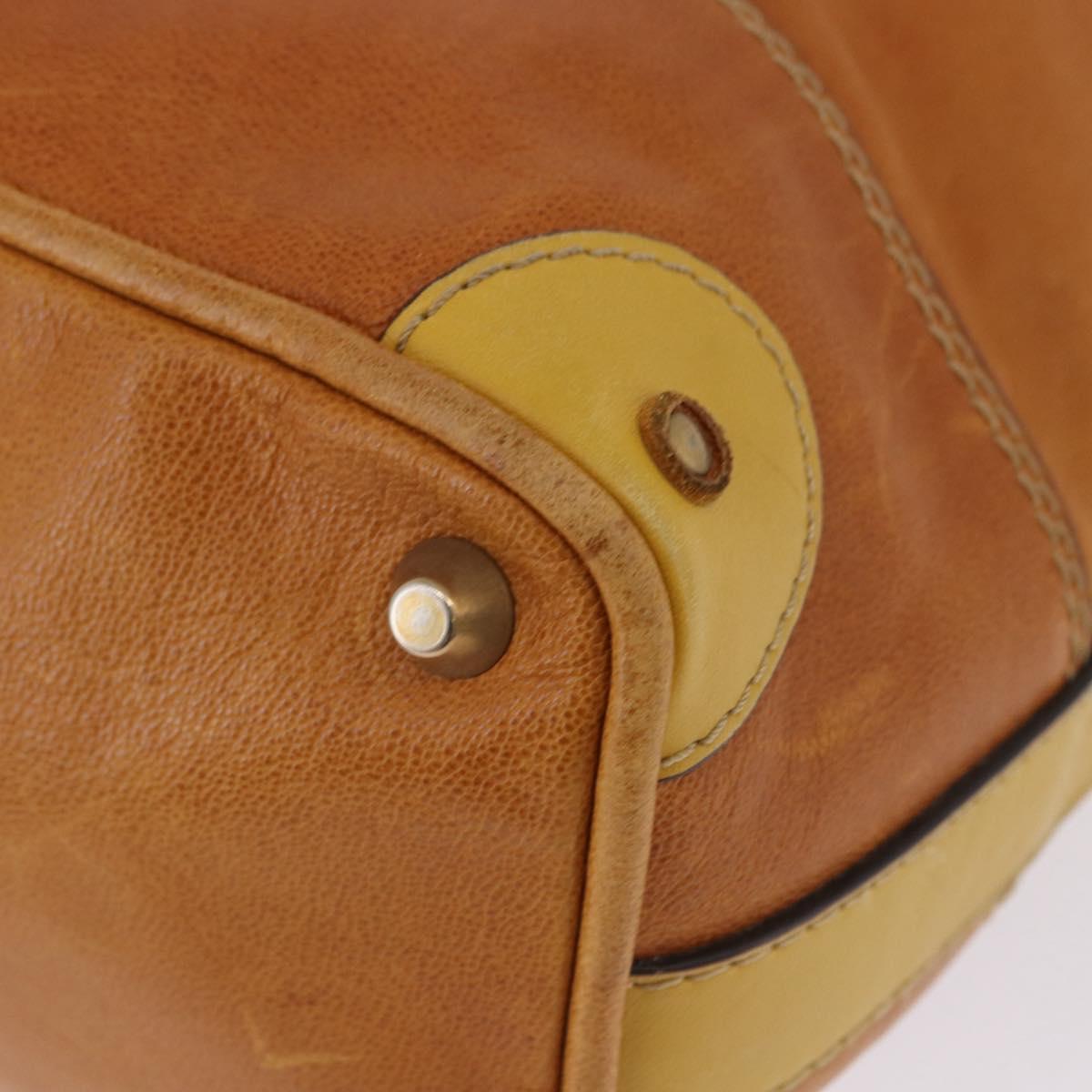 Chloe Hand Bag Leather Beige Gold Silver Auth bs36296A