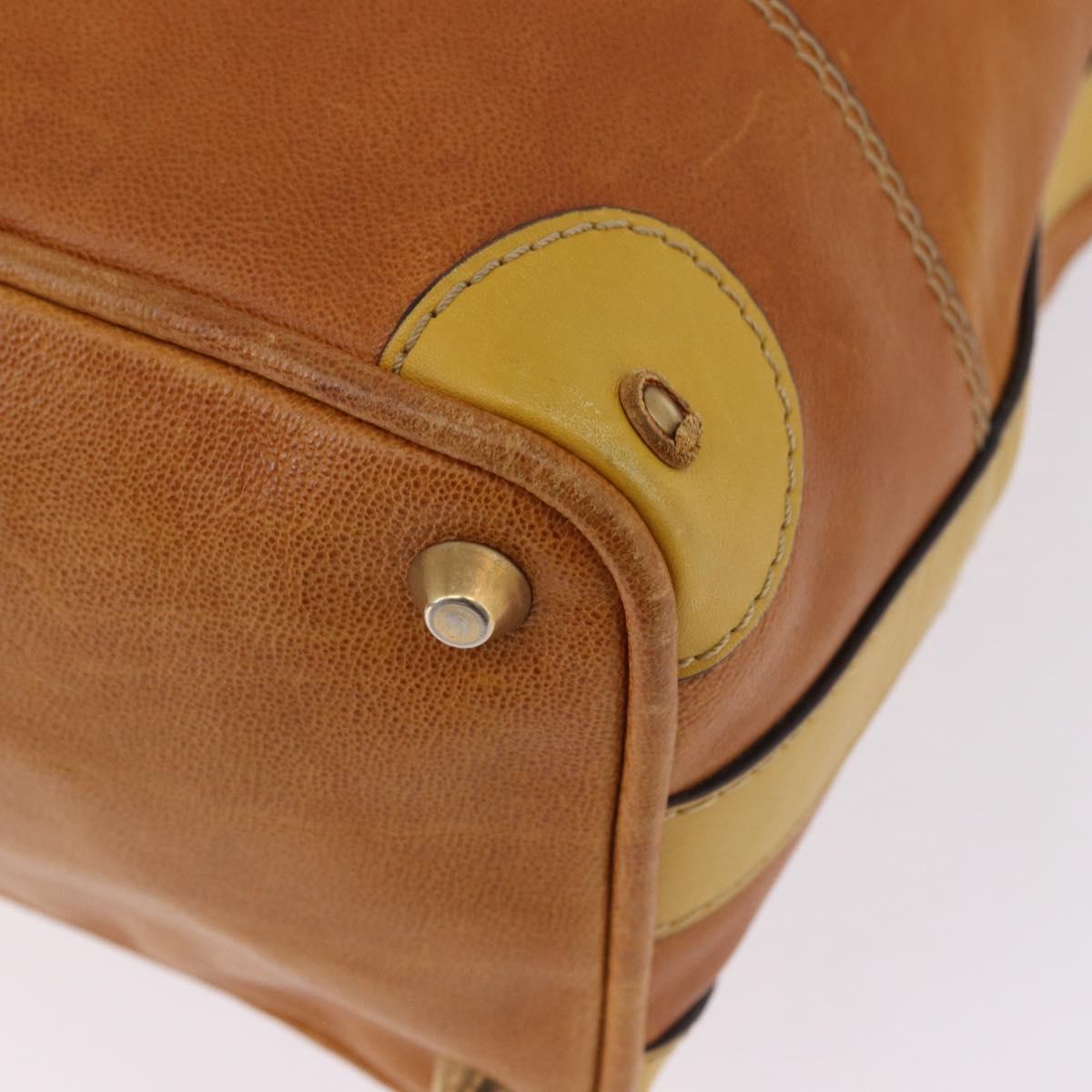 Chloe Hand Bag Leather Beige Gold Silver Auth bs36296A