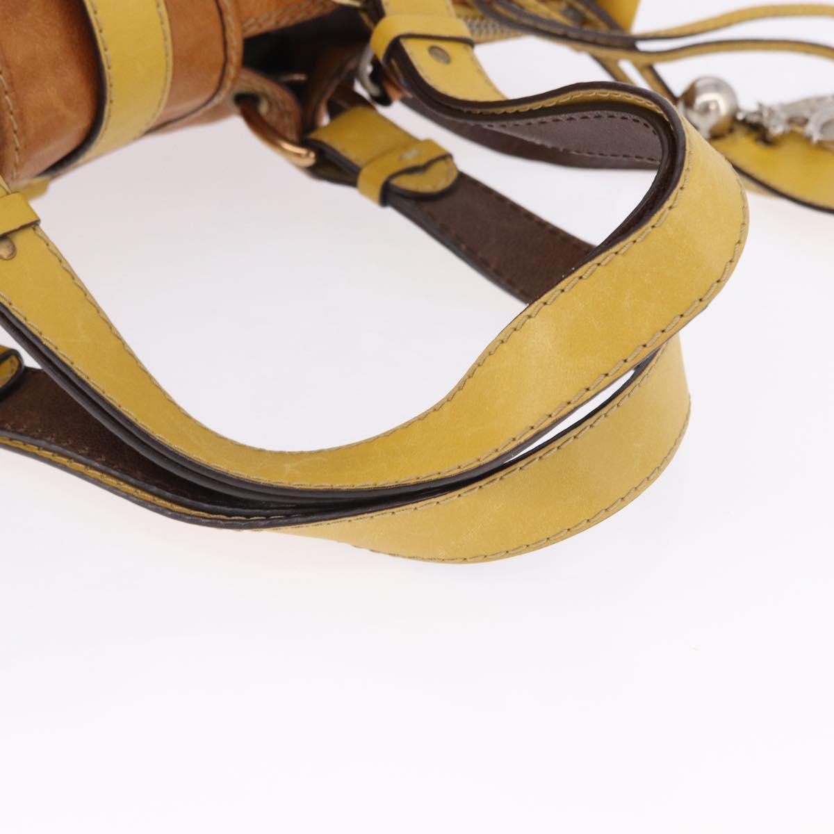 Chloe Hand Bag Leather Beige Gold Silver Auth bs36296A