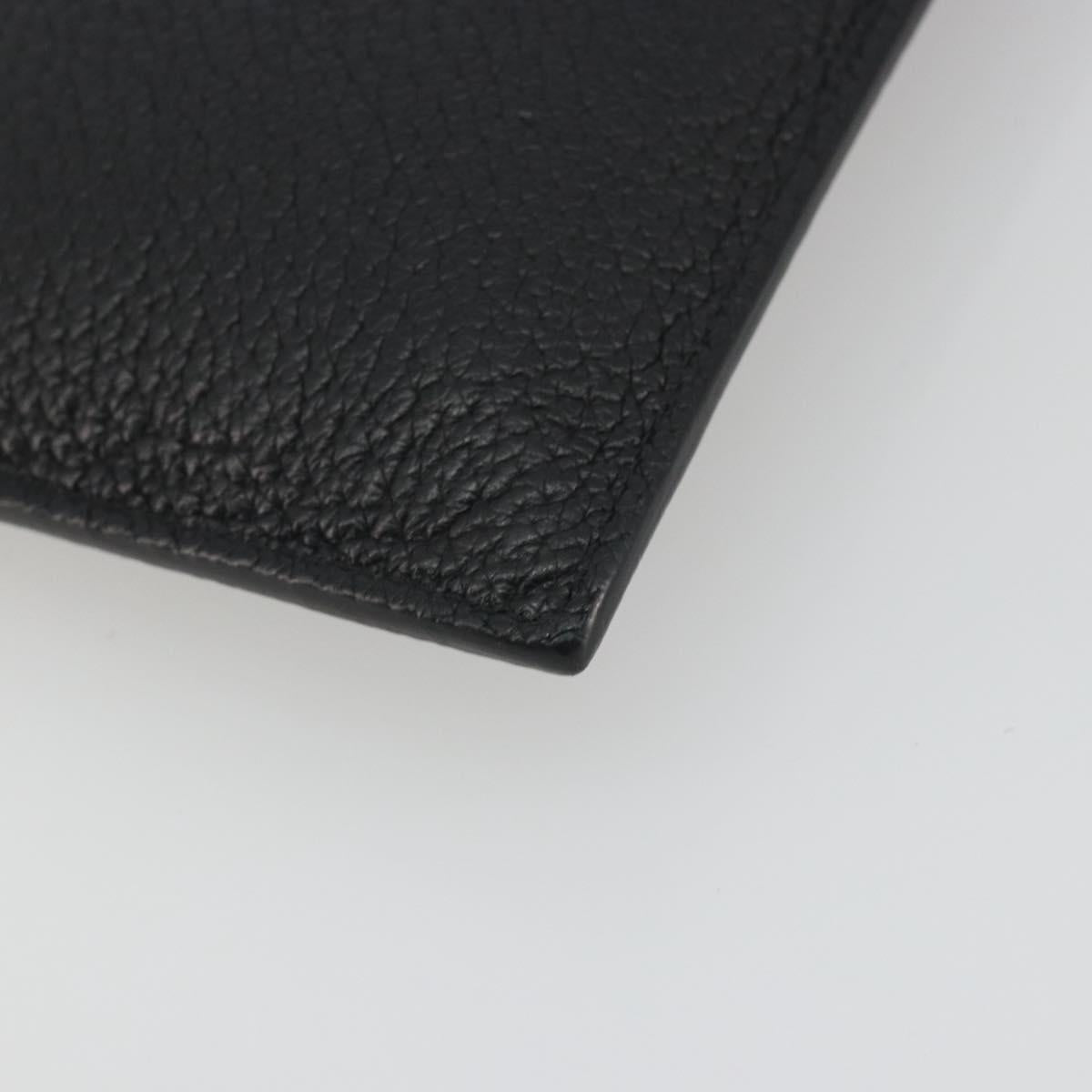 VERSACE Clutch Bag Leather Black Gold Auth bs36298A