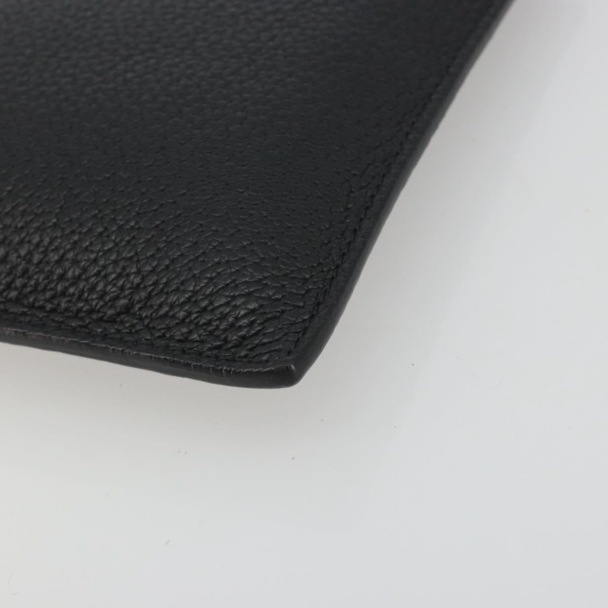 VERSACE Clutch Bag Leather Black Gold Auth bs36298A