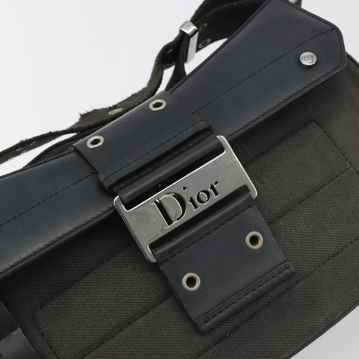 Christian Dior Street Chic Shoulder Bag Green Silver Auth bs36302A