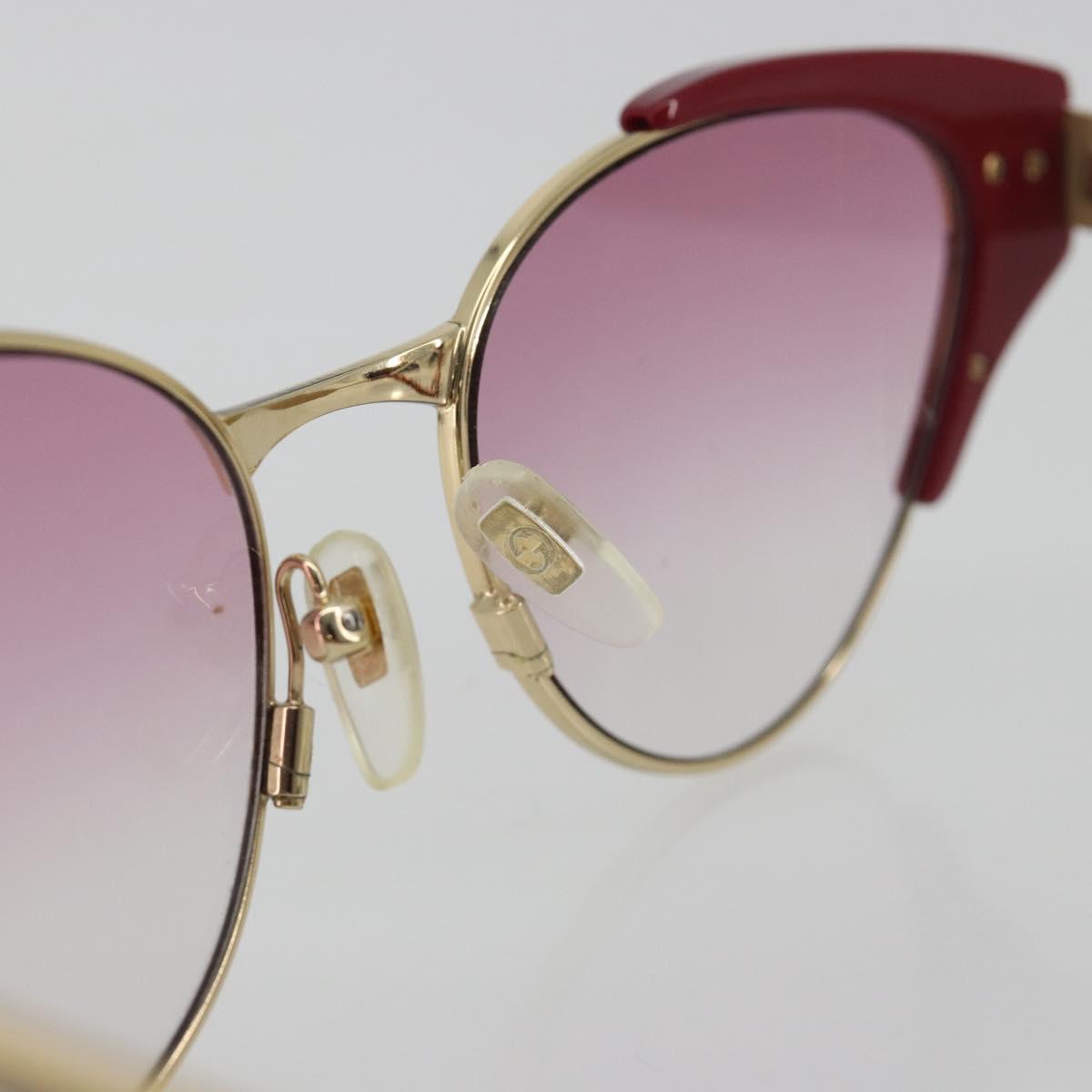 GUCCI Sunglasses Metal Red Gold Auth bs36303V