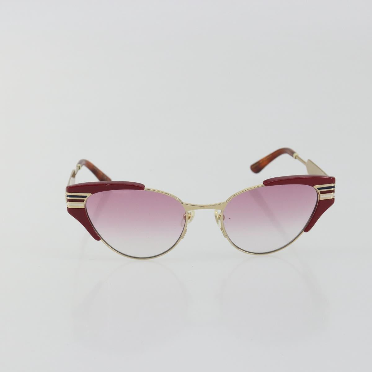 GUCCI Sunglasses Metal Red Gold Auth bs36303V