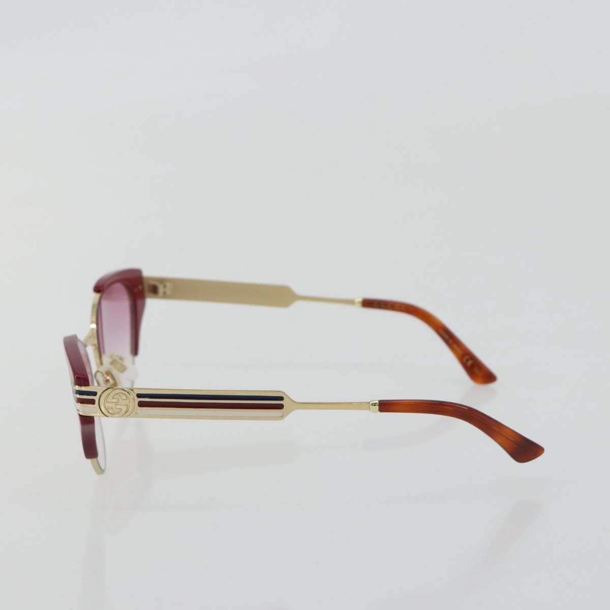 GUCCI Sunglasses Metal Red Gold Auth bs36303V