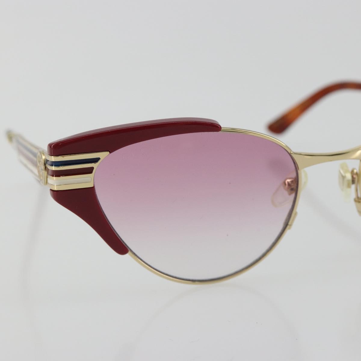 GUCCI Sunglasses Metal Red Gold Auth bs36303V