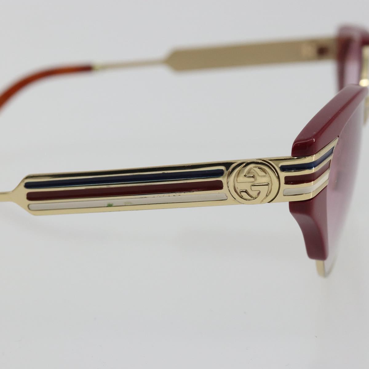 GUCCI Sunglasses Metal Red Gold Auth bs36303V