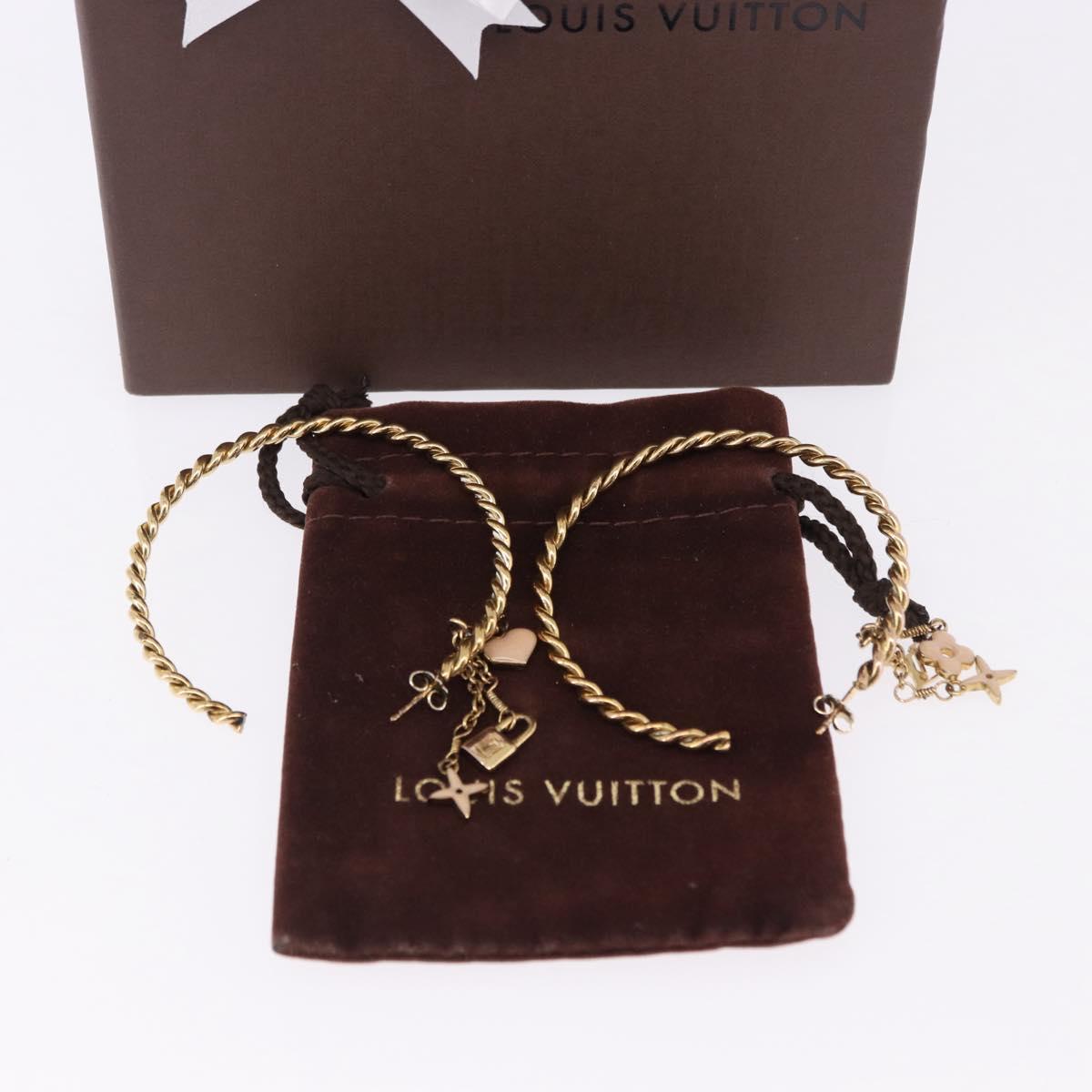 LOUIS VUITTON Creole Sweet Monogram Hoop Pierce Metal M65481 LV Auth bs36304