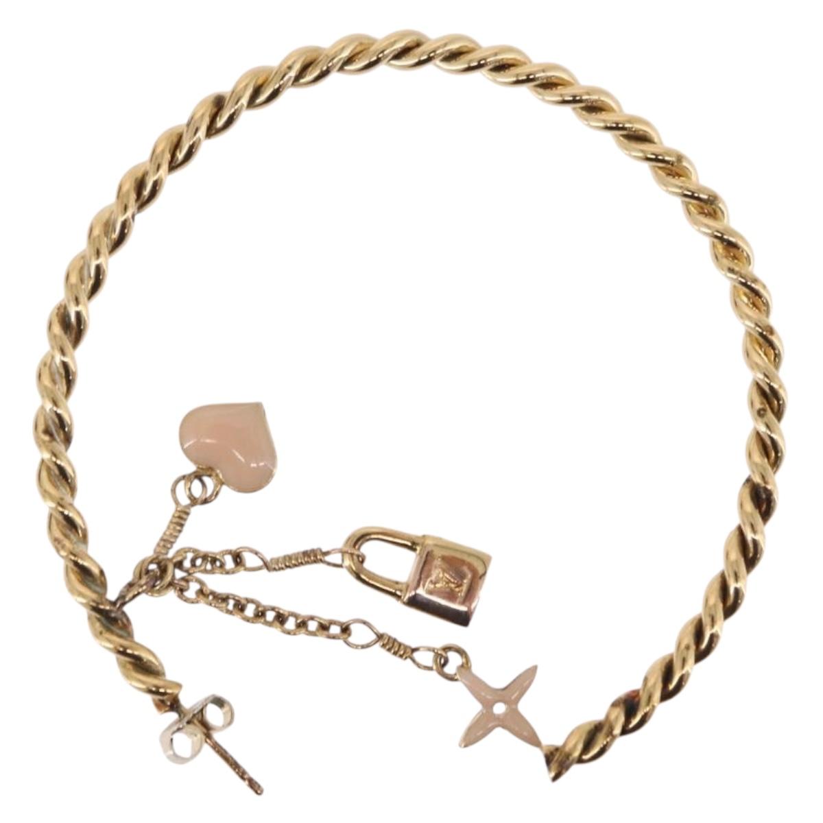 LOUIS VUITTON Creole Sweet Monogram Hoop Pierce Metal M65481 LV Auth bs36304