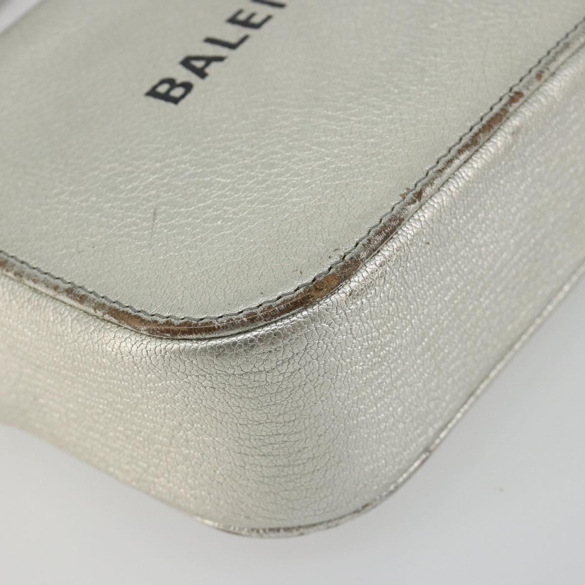 BALENCIAGA Camera Bag XS Every Day Bag Leather Silver 552372 Auth bs36305