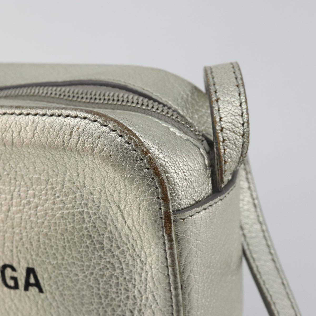BALENCIAGA Camera Bag XS Every Day Bag Leather Silver 552372 Auth bs36305