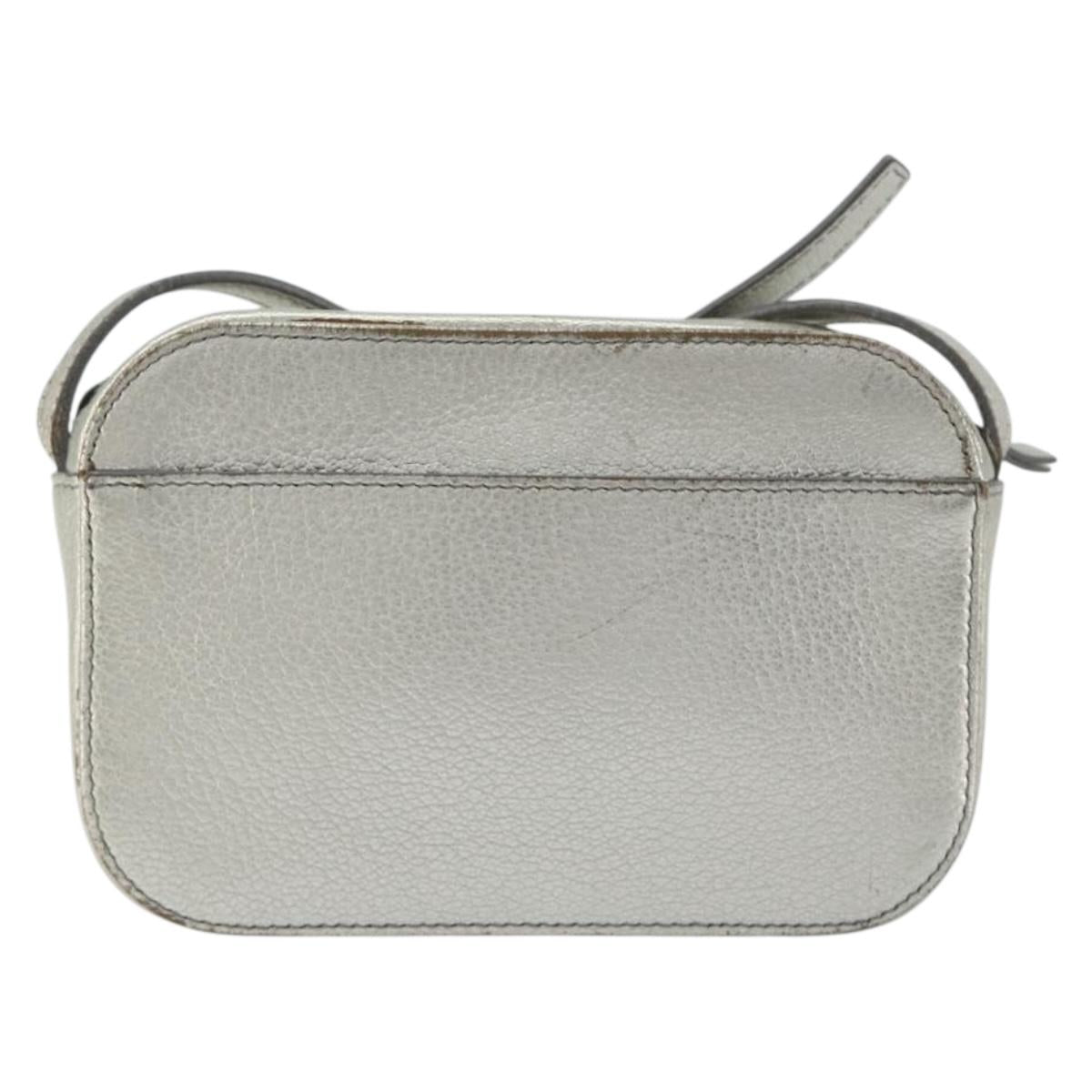 BALENCIAGA Camera Bag XS Every Day Bag Leather Silver 552372 Auth bs36305