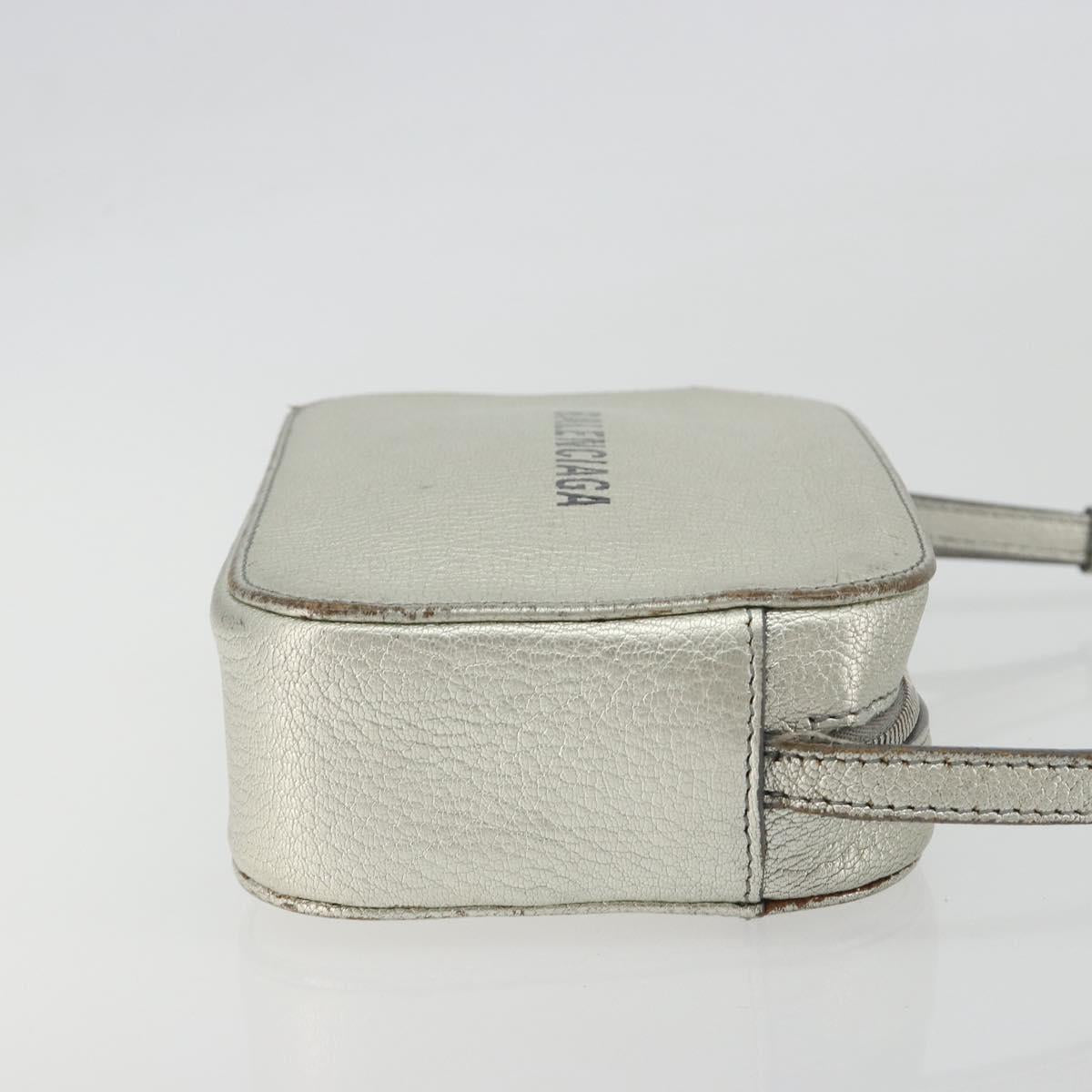 BALENCIAGA Camera Bag XS Every Day Bag Leather Silver 552372 Auth bs36305