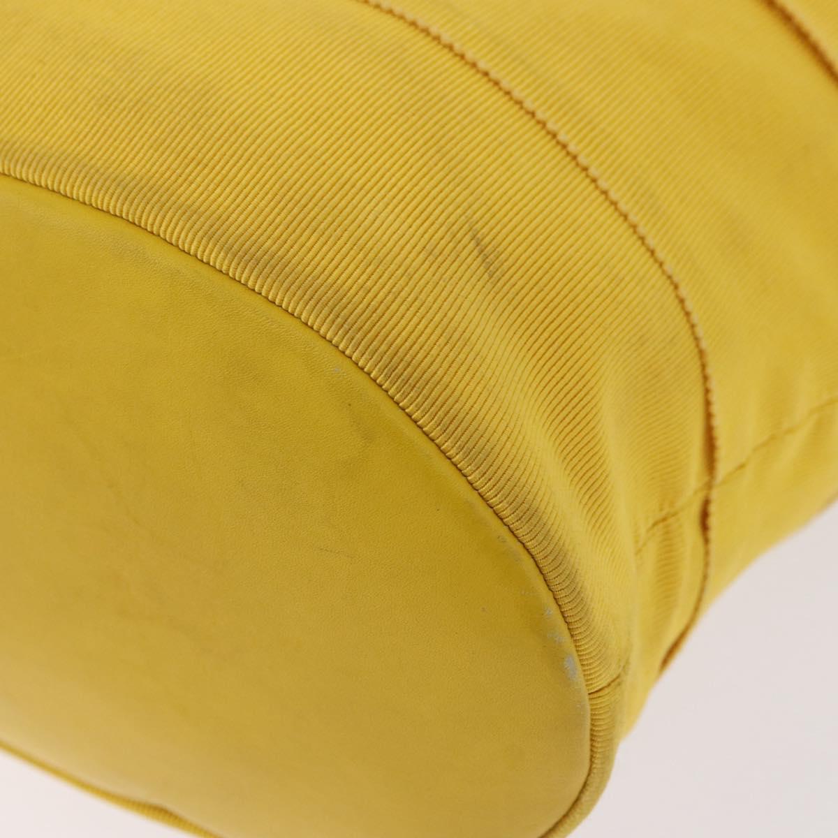 Salvatore Ferragamo Chain Shoulder Bag Canvas Yellow Gold Auth bs36309