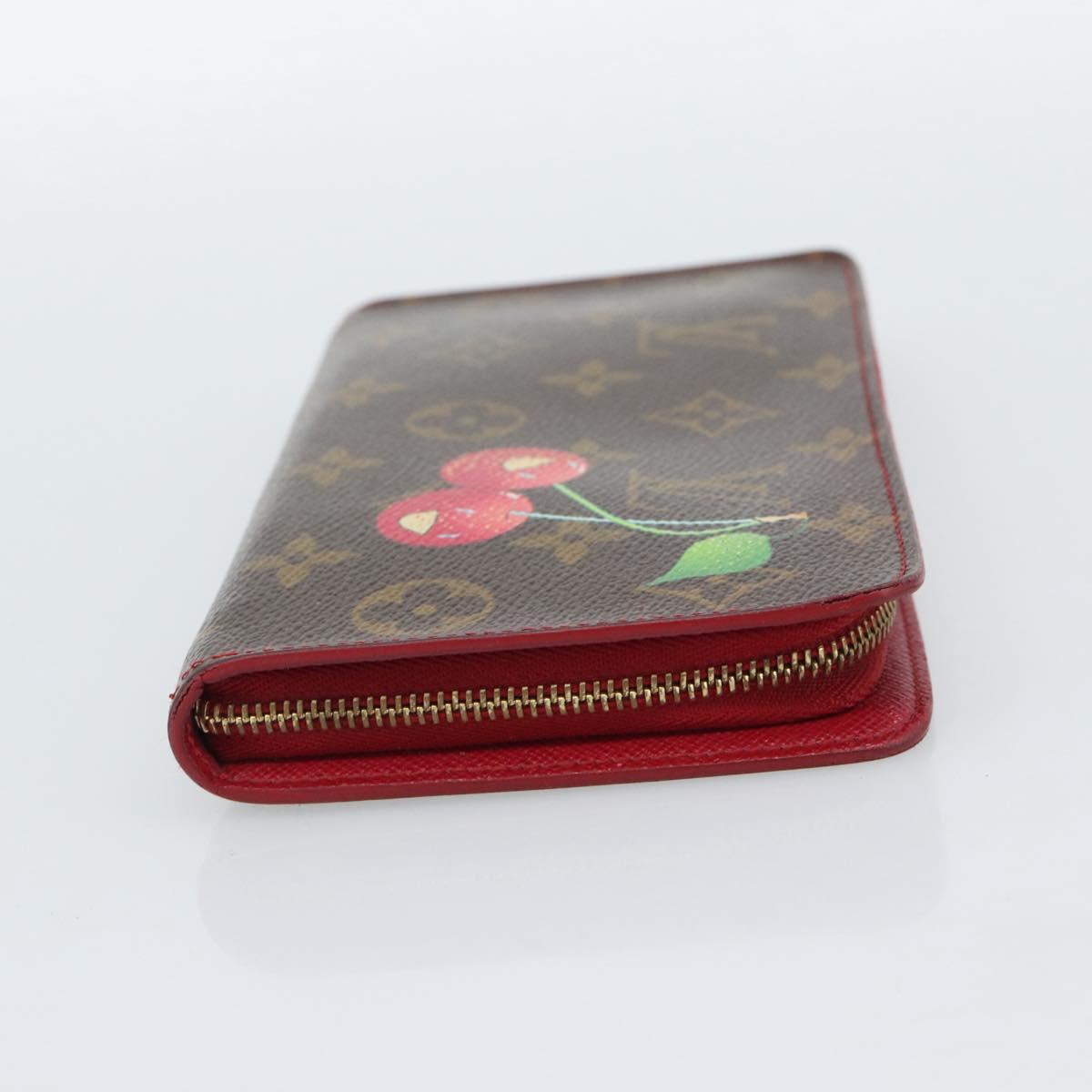 LOUIS VUITTON Monogram Cherry Porte Monnaie Zip Wallet M95006 LV Auth bs36316A